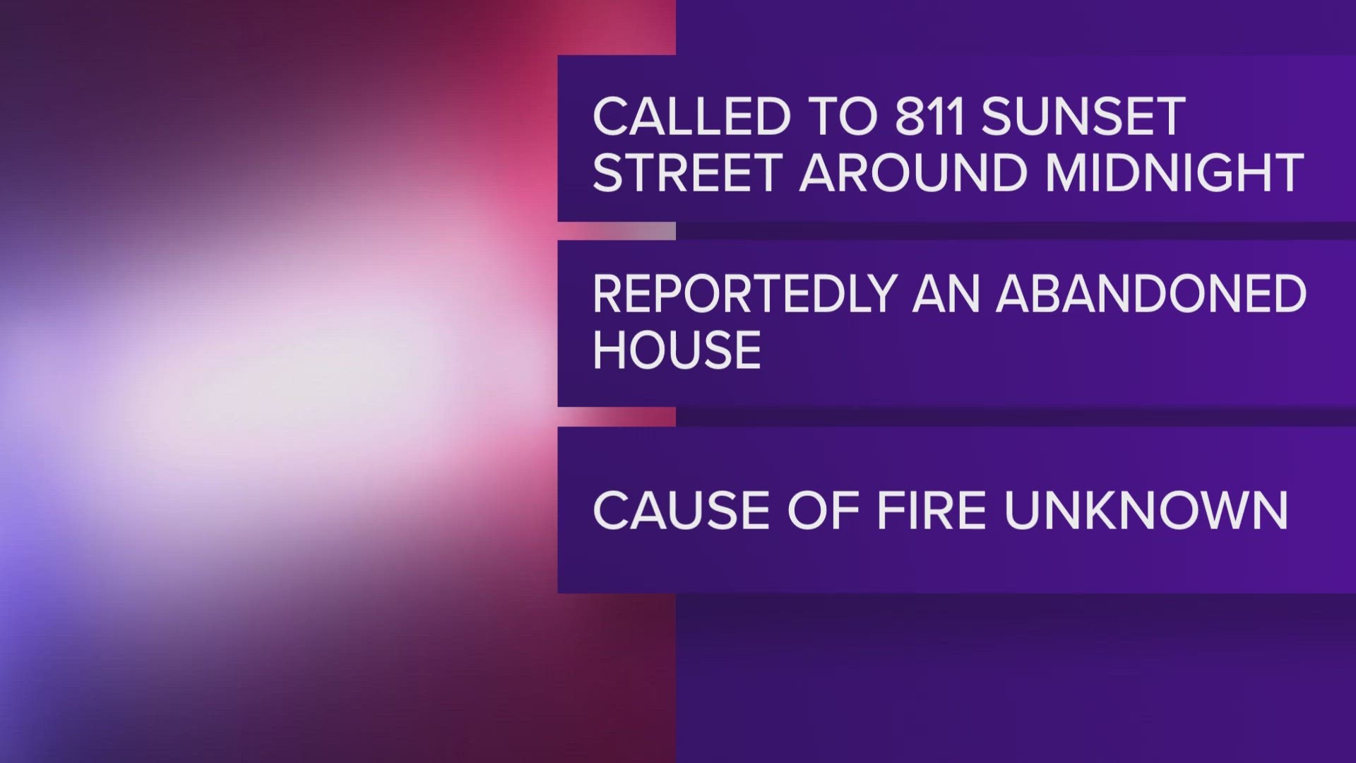 A neighbor told fire crews that the house was abandoned but noticed a squatter living in it.
