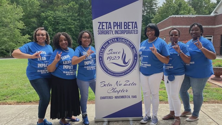 College is expensive! Members of Zeta Phi Beta Sorority, Inc. ease the burden for students with scholarships