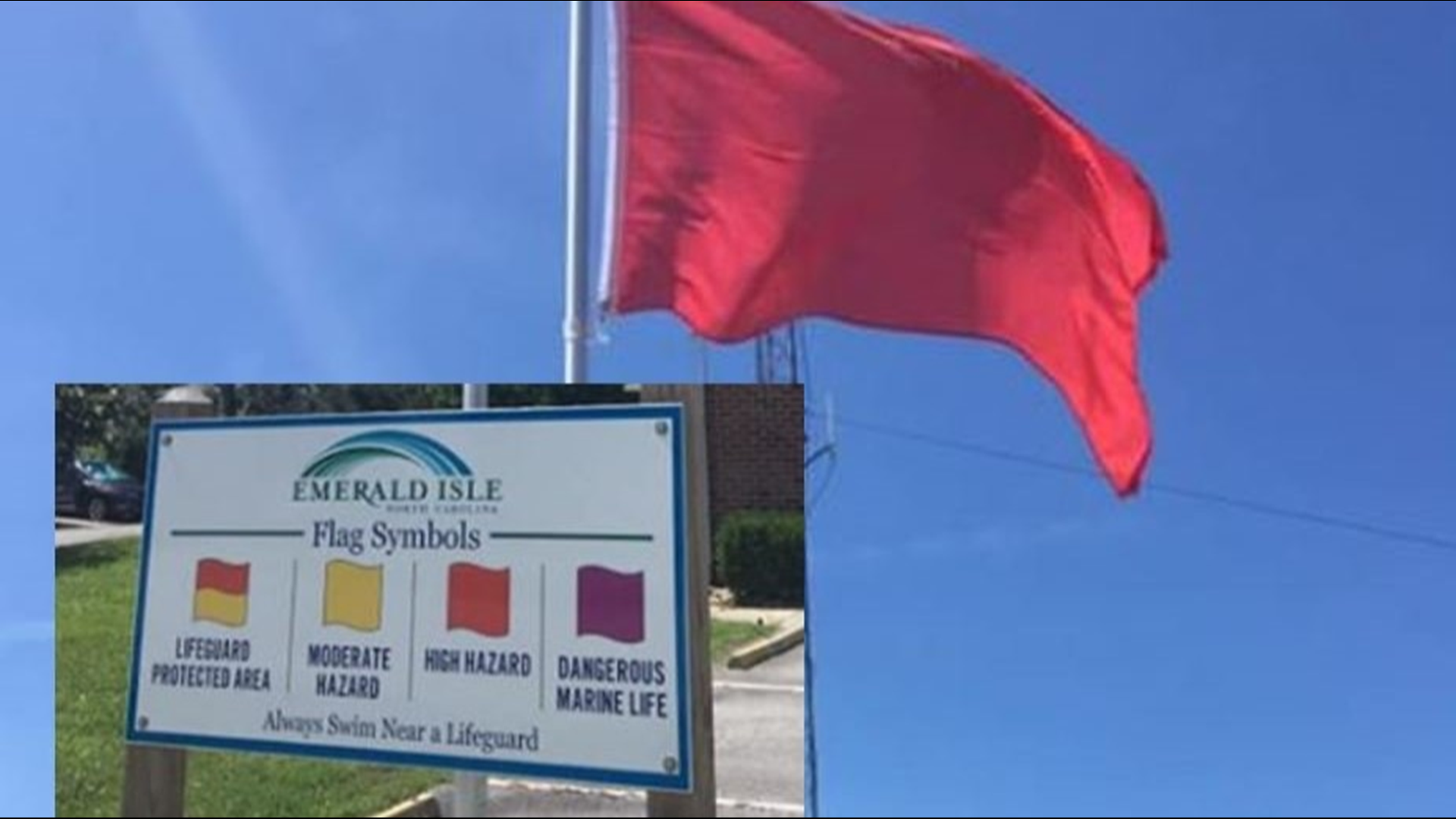 Emraed Red Red Flags Stolen From Emerald Isle Beach: Police | wfmynews2.com