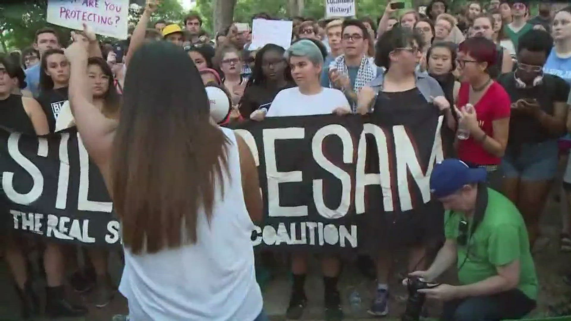 Protesters Rally Against Silent Sam Statue