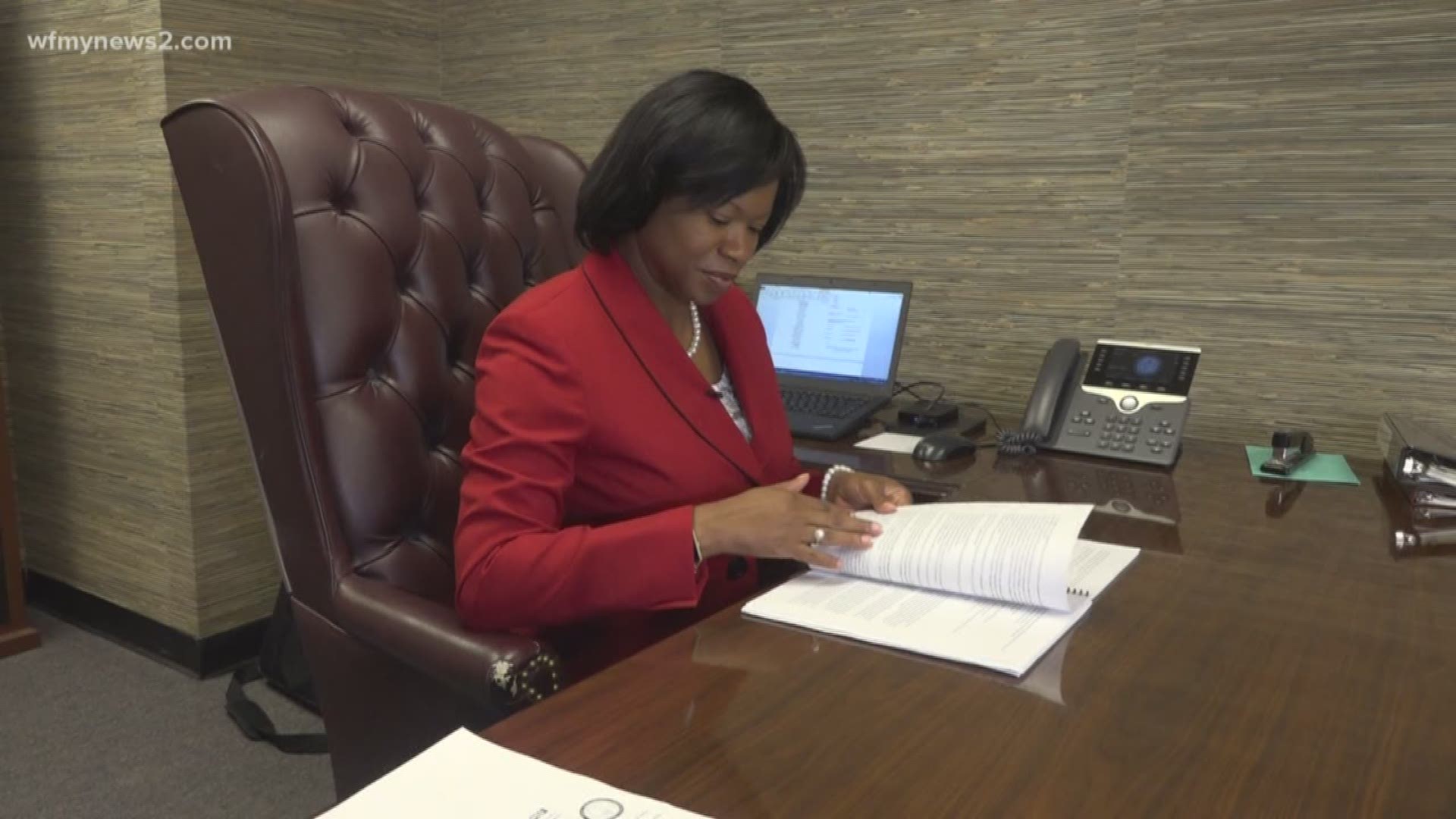 Guilford County's First African American and first female District attorney was sworn in Wednesday afternoon.