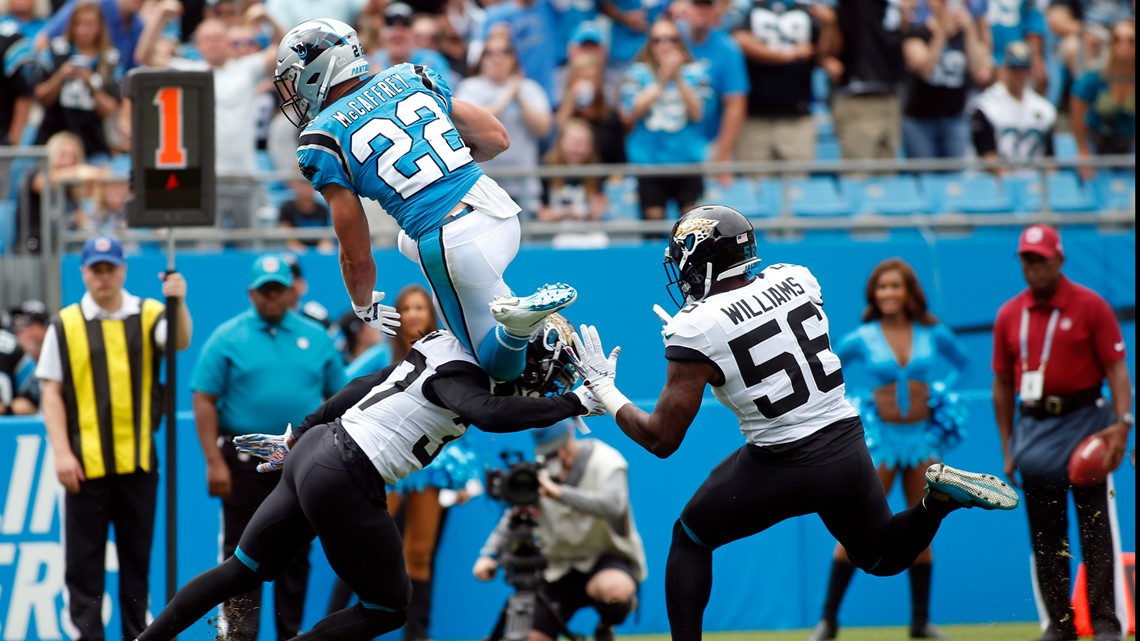 McCaffrey Scores 3 TDs, Panthers Hold Off Jaguars 34-27