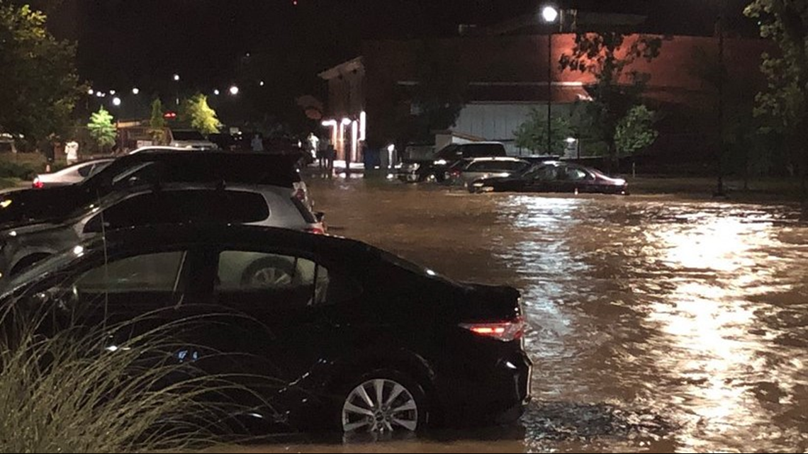 Revolution Mill Parking Lot Turns Into Lake In Greensboro