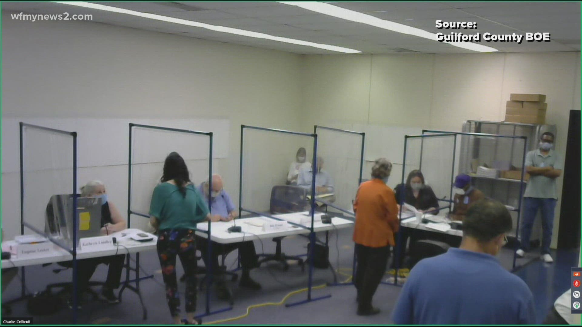 The board is counting absentee and early voting ballots. The results won't come out until Election Day.