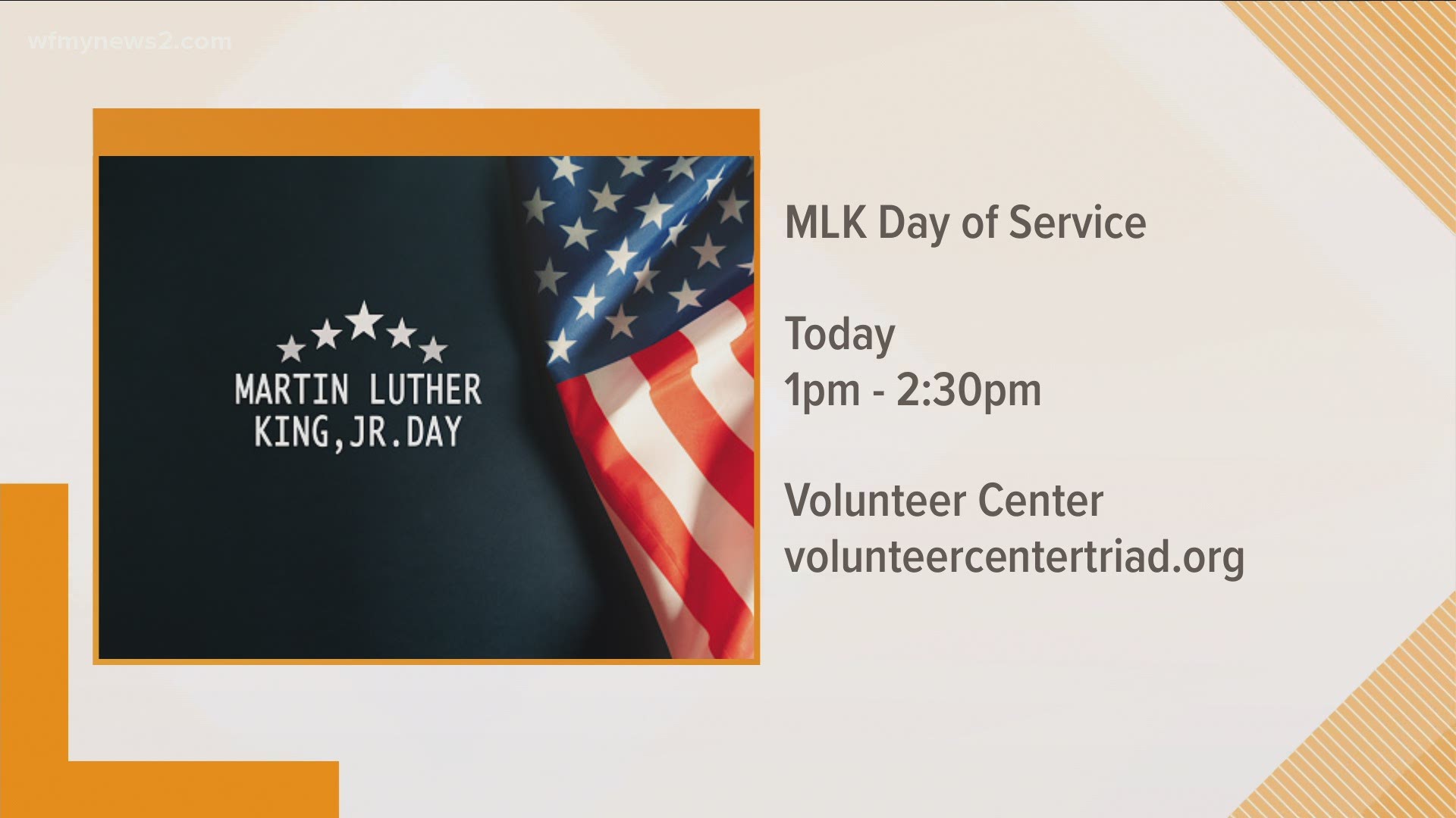 The Volunteer Center will hold a virtual MLK Day event on Monday from 1:00 p.m. - 2:30 p.m.