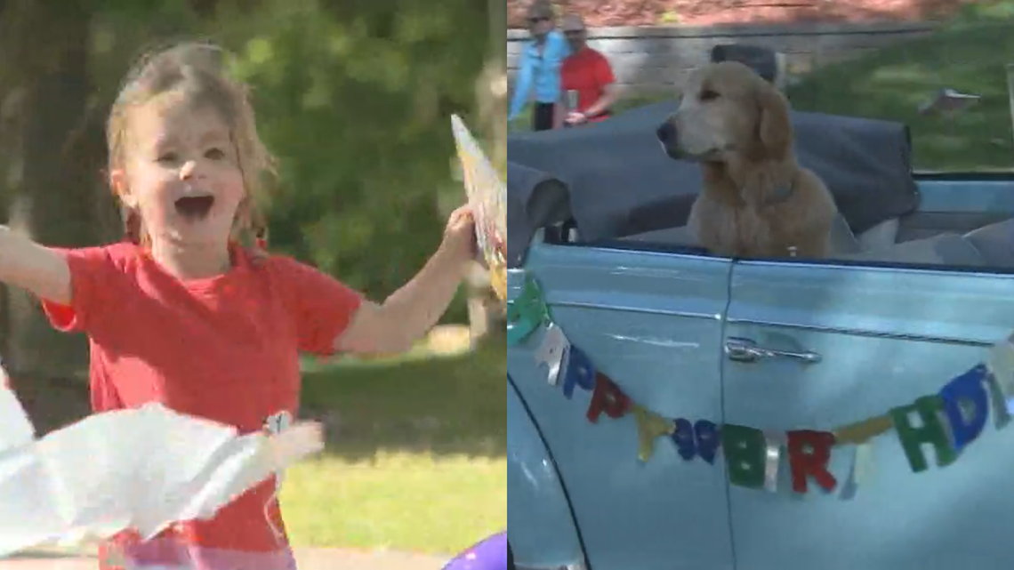Greensboro 3yearold gets surprise dog parade for her birthday