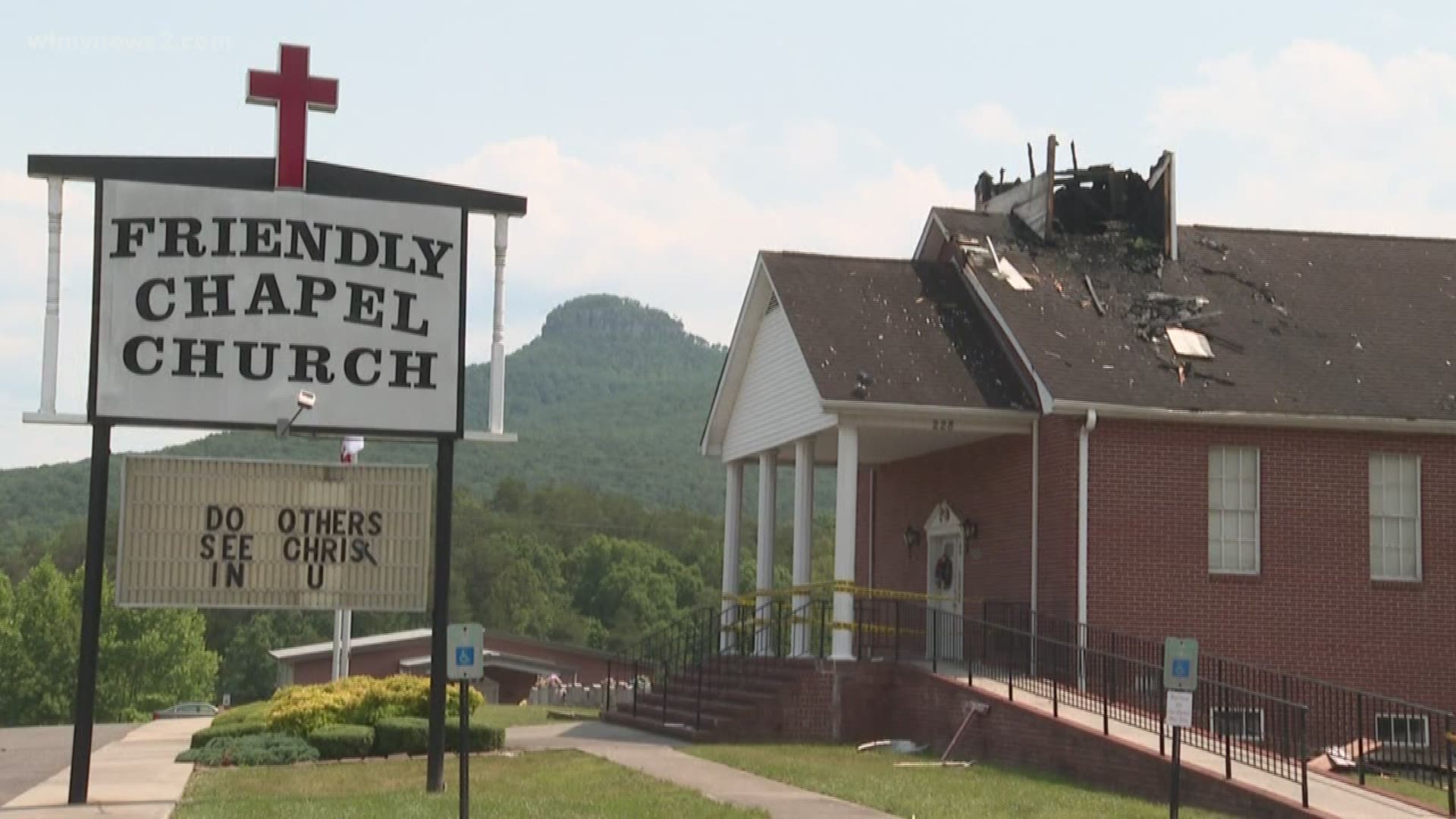 Last night’s storms were enough to strike a Pilot Mountain church with lightning twice setting it on fire