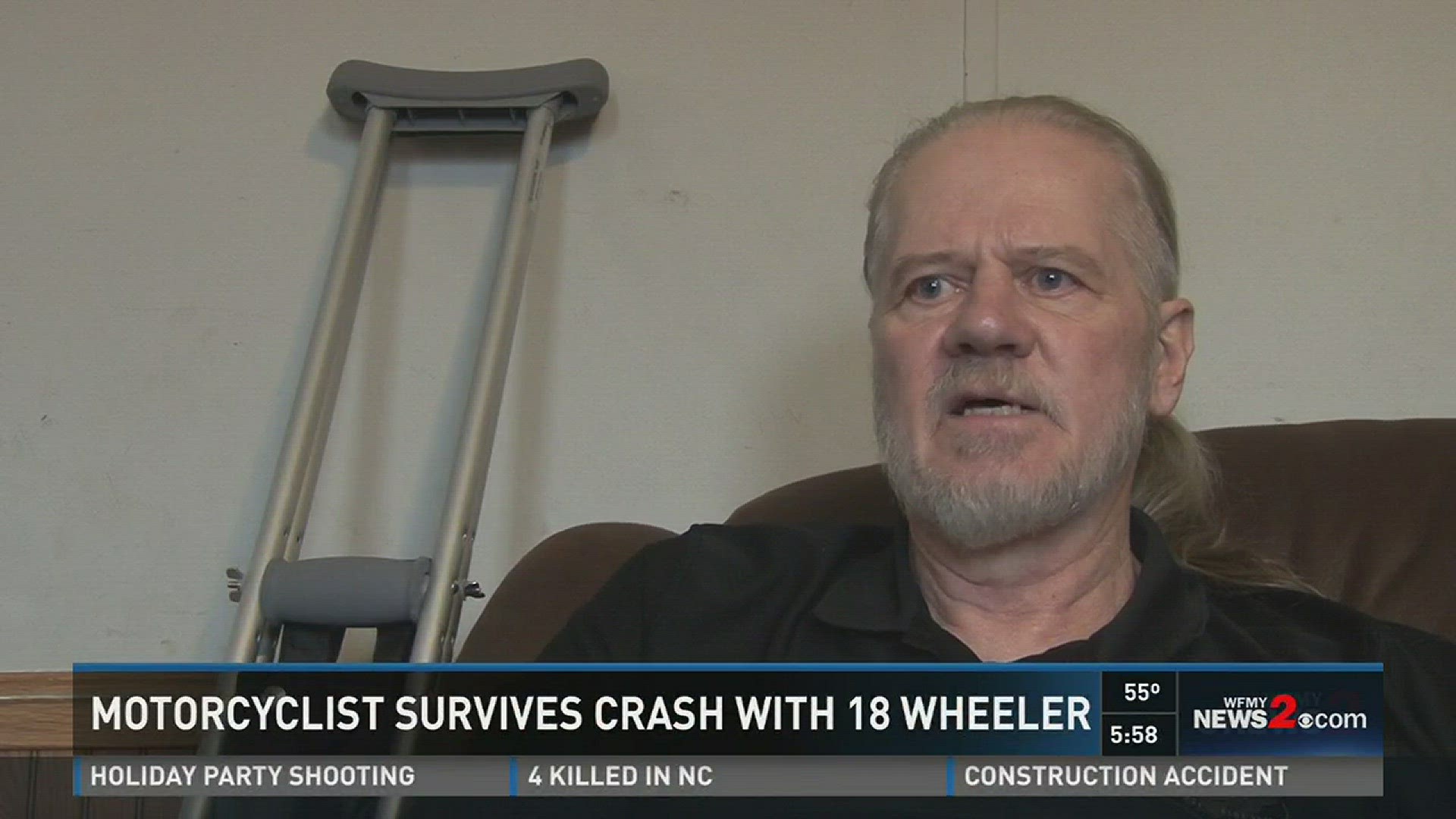 Motorcyclist Survives Crash With 18 Wheeler