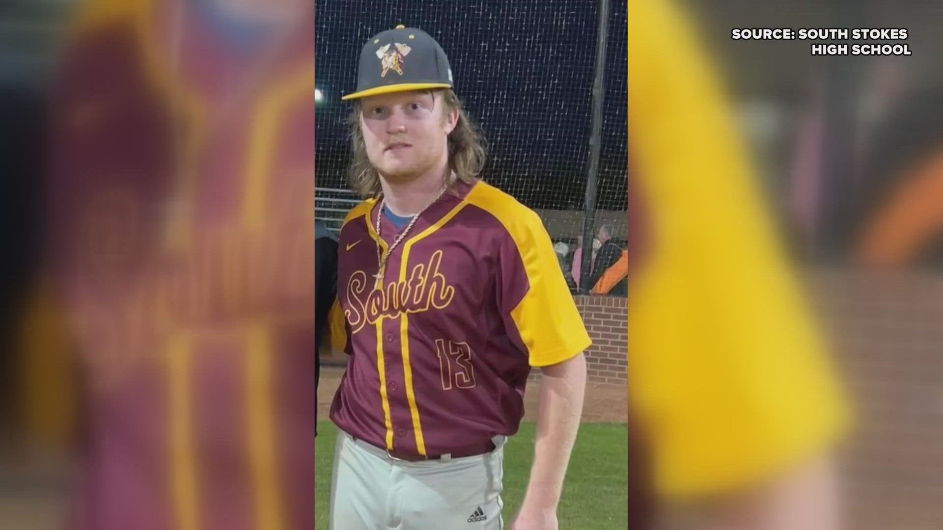 Blake Hughes played baseball for South Stokes High School. He died in a car crash near Walnut Cove.