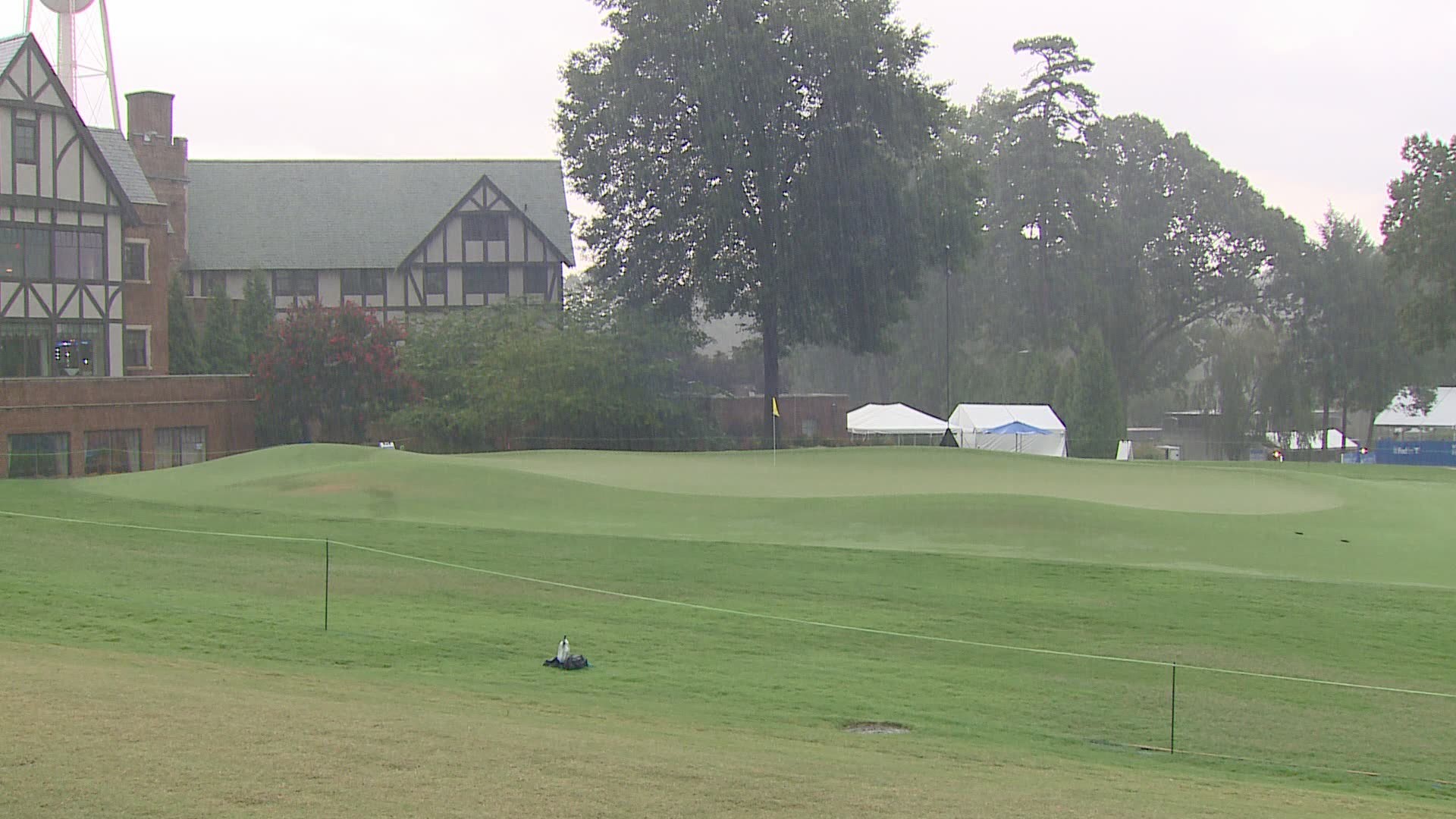 The Wyndham Championship is underway at the Sedgefield Country Club. Play was suspended Thursday due to rain.