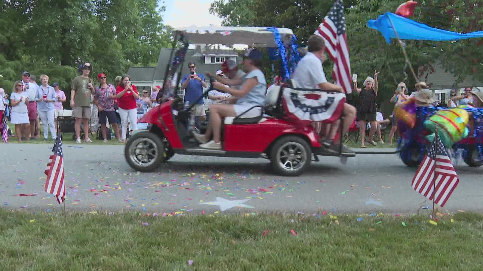 Families marched through the streets, celebrating Independence Day.