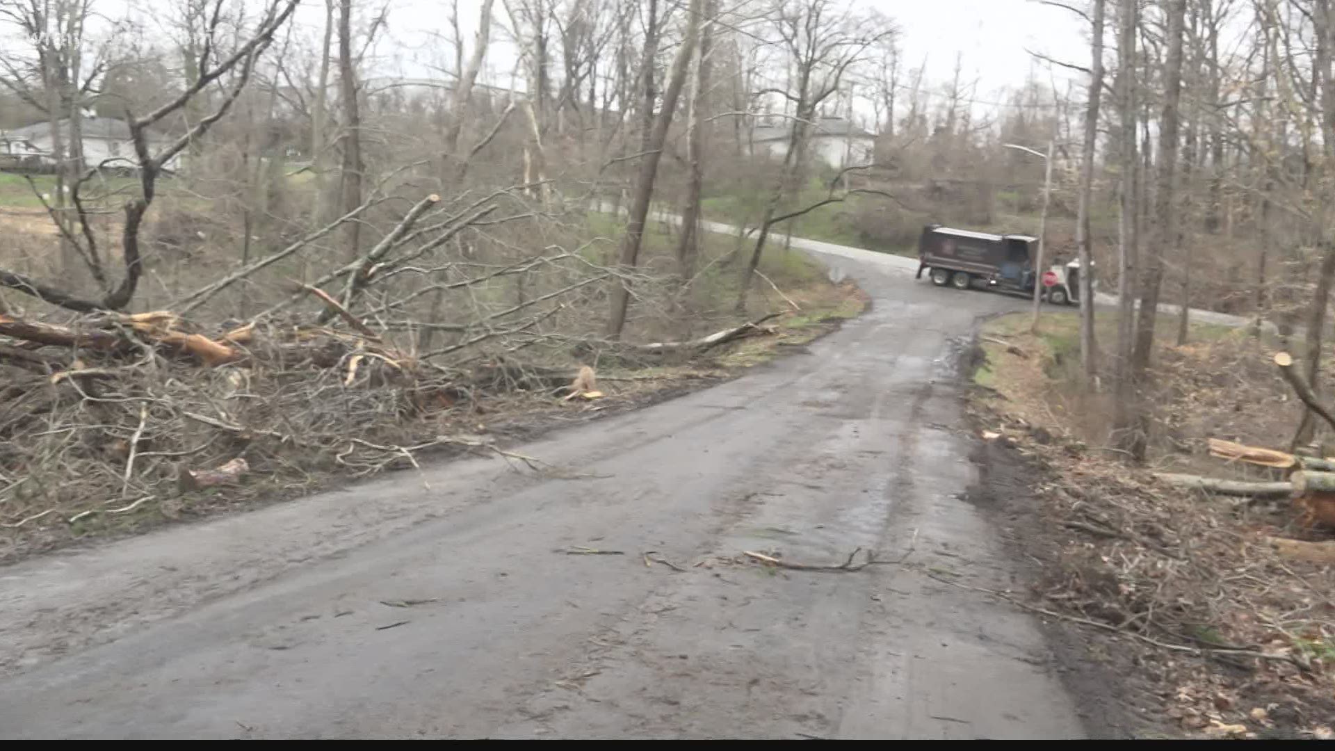 The NWS said the EF-0 tornado traveled about a mile and packed estimated 85 mile-per-hour winds