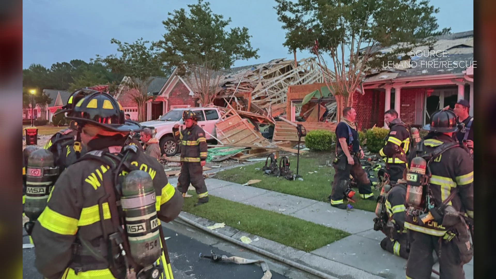 The explosion happened in Leland. The cause is still unknown.