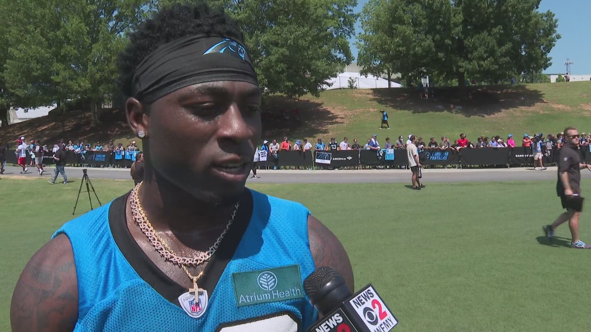 Carolina Panthers' rookie talks about 1st NFL training camp