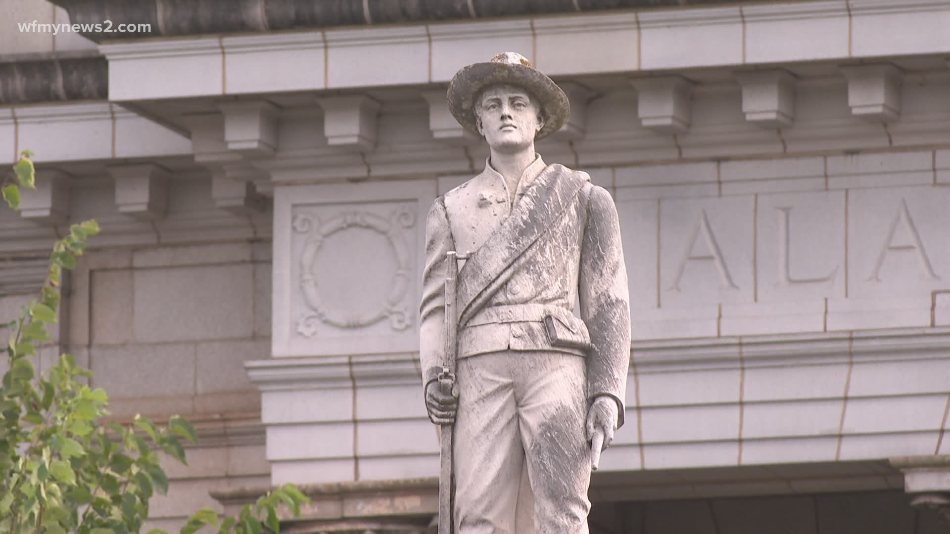 Protesters want a confederate statue removed in Graham. County commissioners say state law prevents them from relocating it.