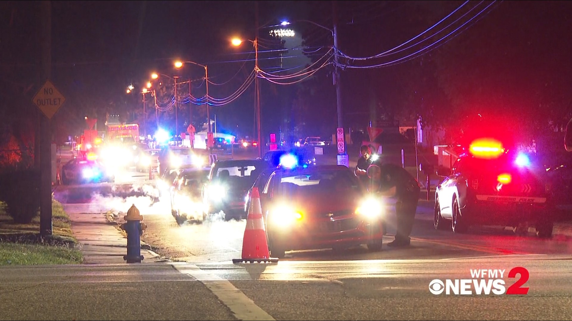 There was a large police presence at Dudley High School in Greensboro.