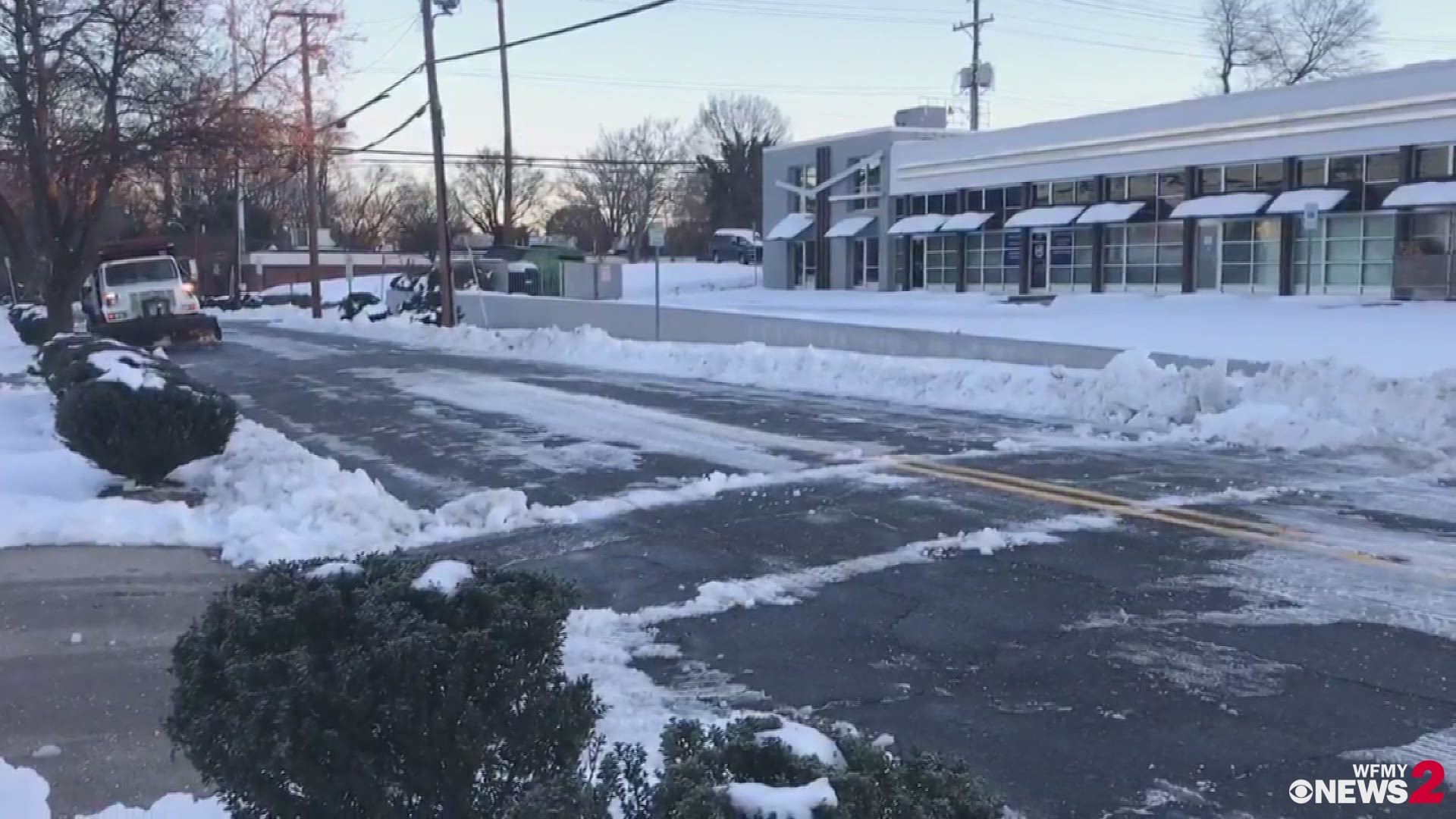 Crews Working to Clear Roads of Ice, Snow in Winston-Salem