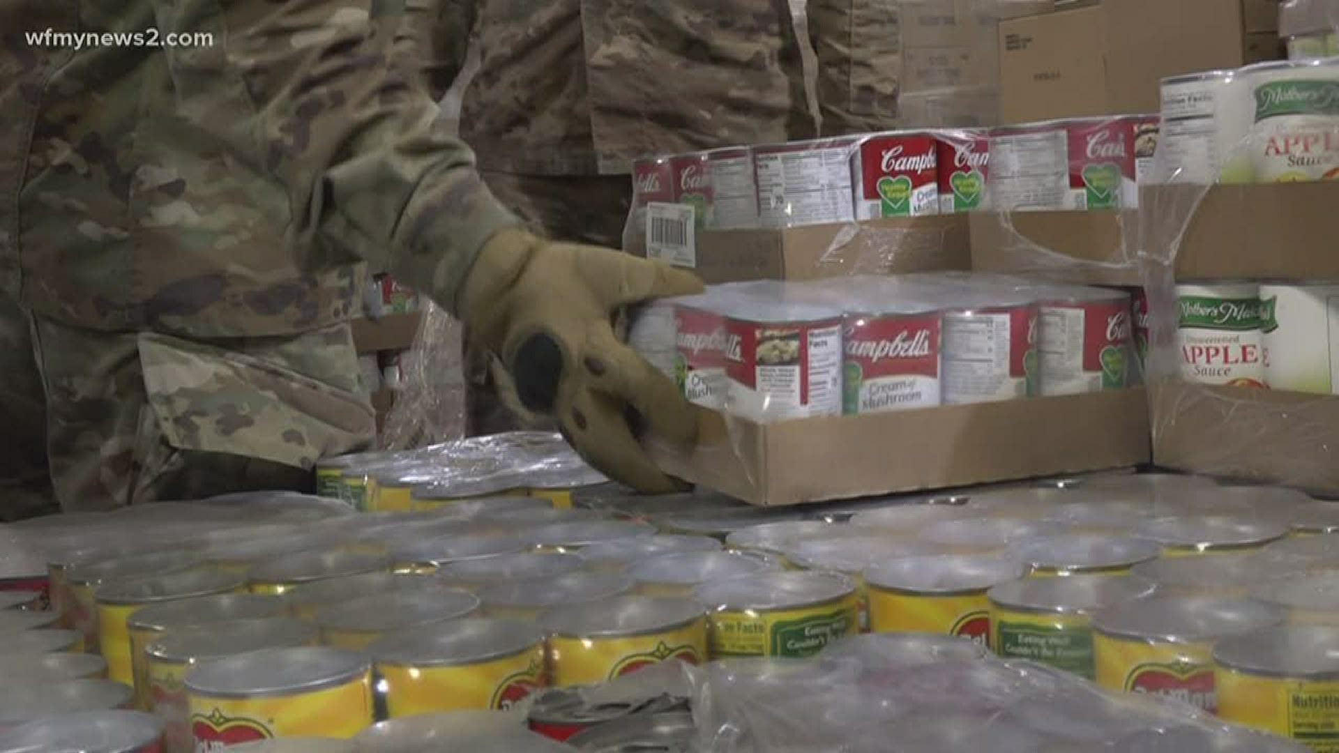 Volunteers with Second Harvest Food Bank have had to step away because of coronavirus, but the National Guard is filling the void.
