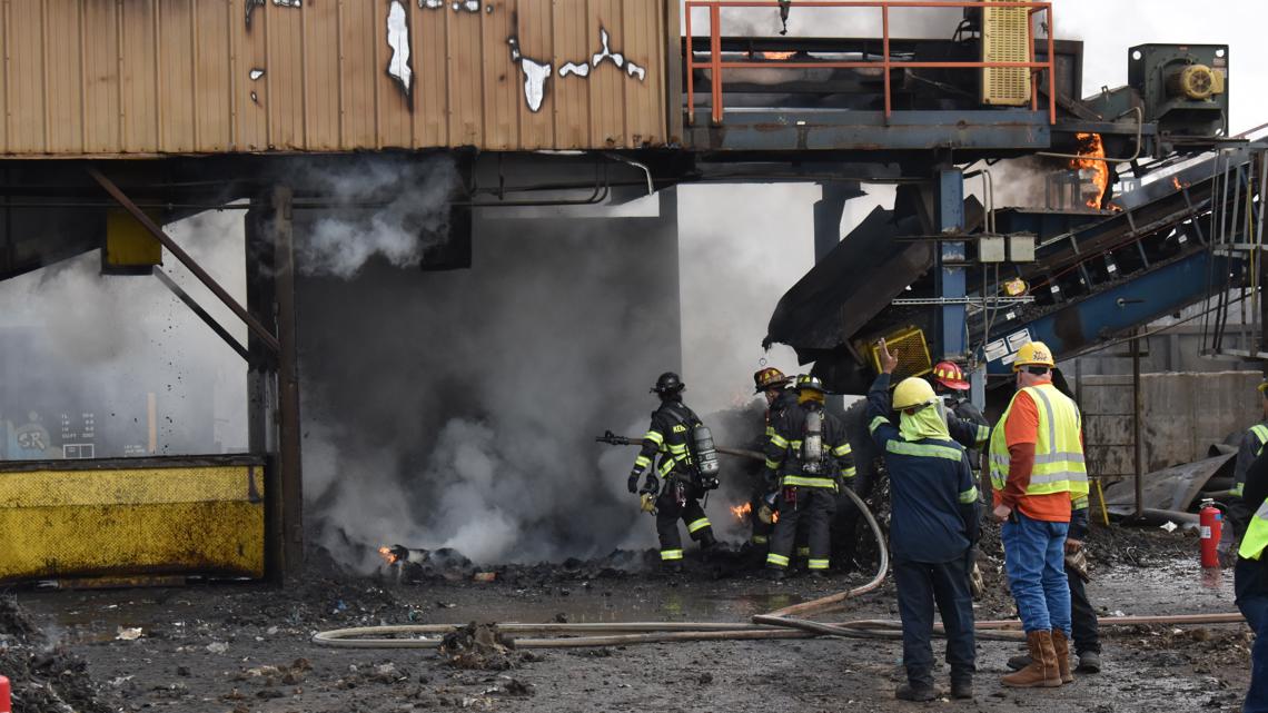 Fire crews battle fire at OmniSource Corporation in Kernersville ...