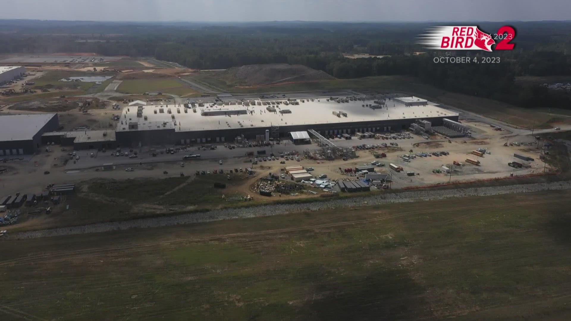 The company has the roofs of three buildings done at the giant facility worth $8 billion.