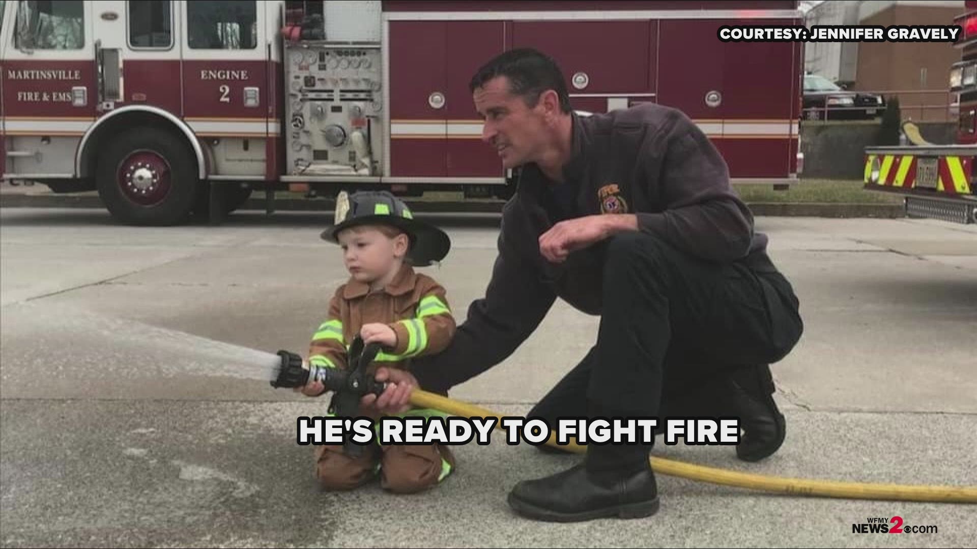 3-year-old, Quinn Gravely just celebrated his birthday thanks to the Martinsville Fire Department. A group of firefighters surprised the boy after finding out he loves the fire department. Quinn’s father died of cancer in 2017. The firefighters knew they had to do something special for him.