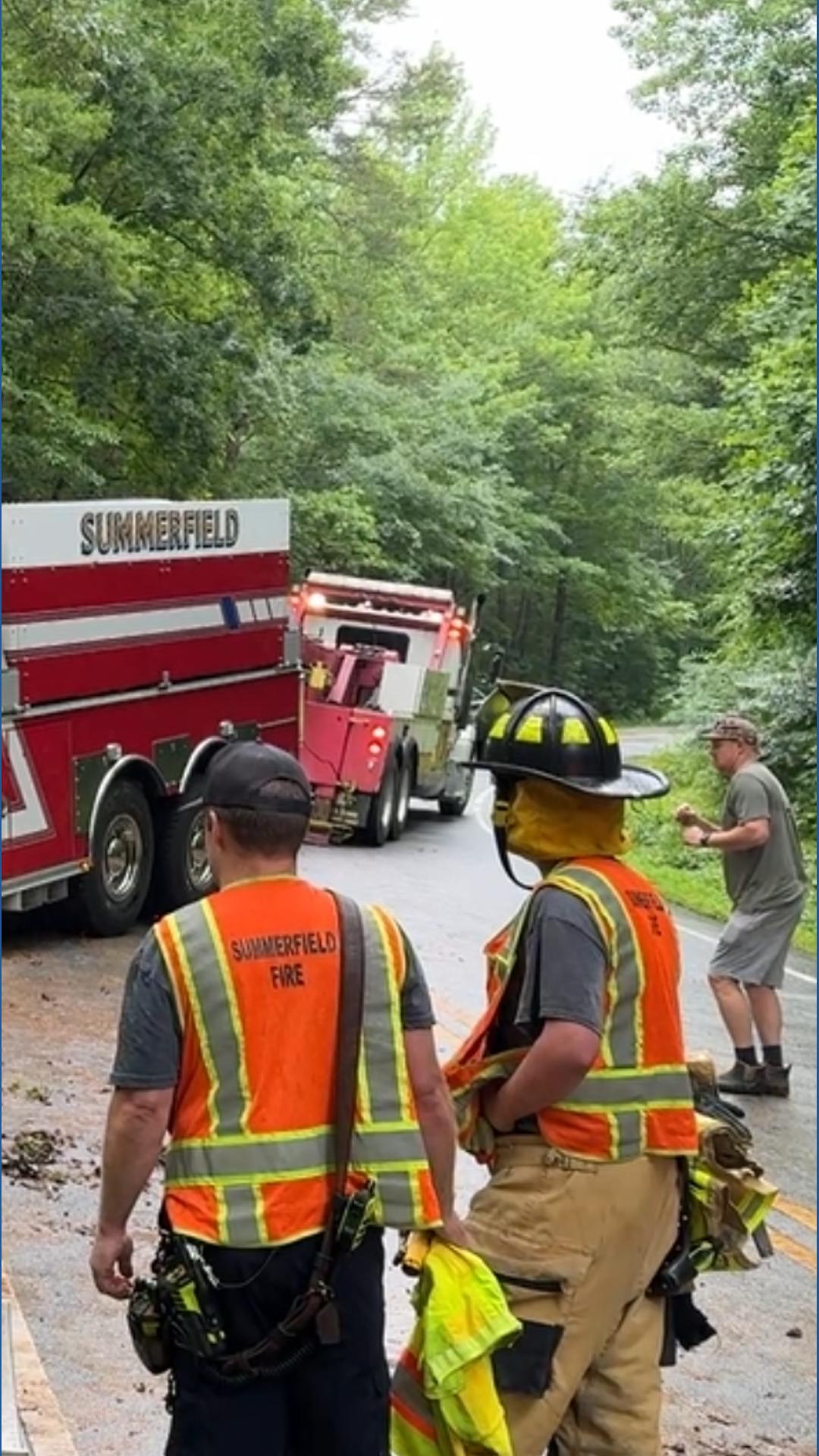 3 firefighters suffer minor injuries after fire truck crashes in ...