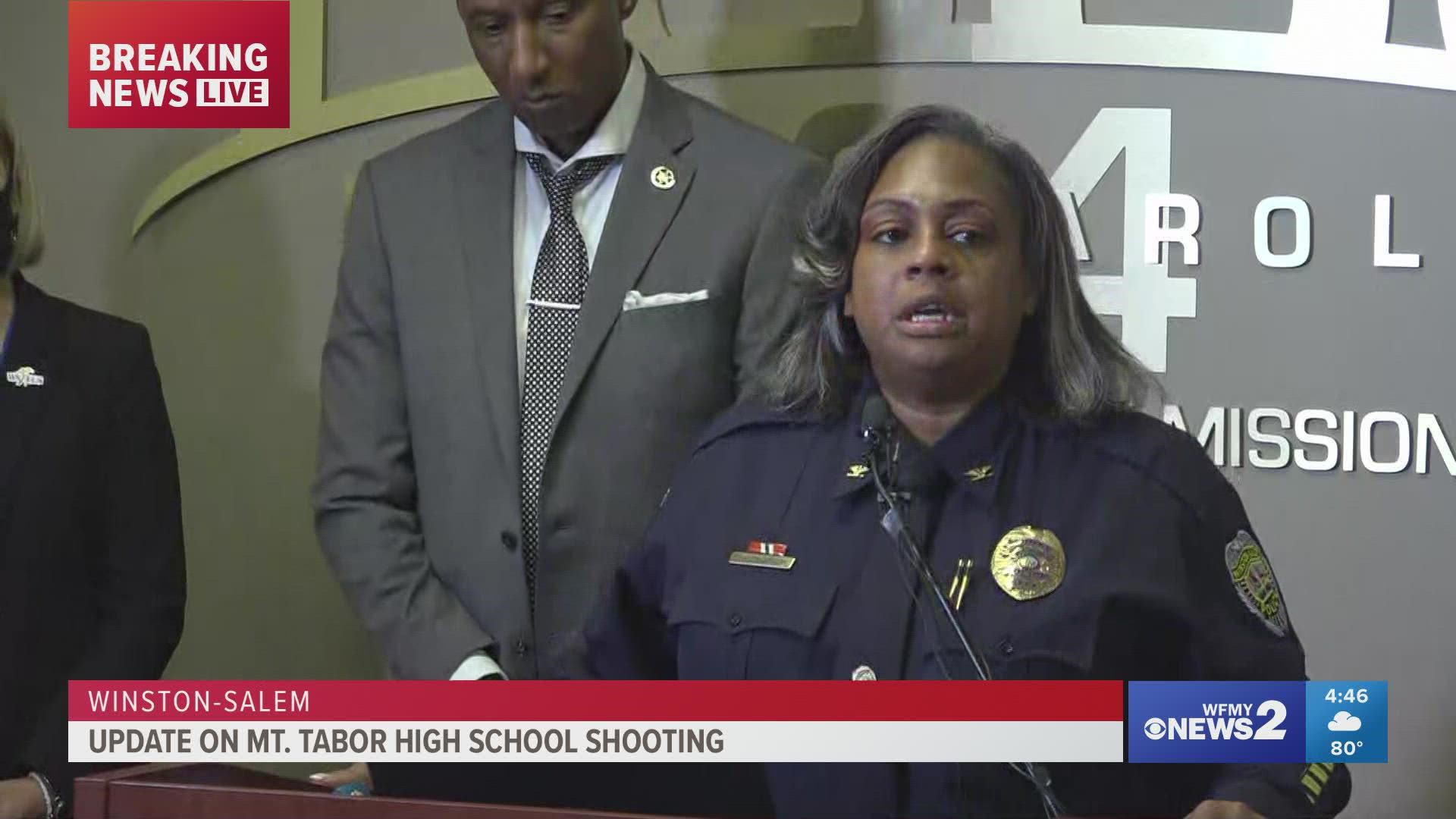 Mount Tabor High School student, William Miller Jr. died after another student shot him Wednesday on campus, Winston-Salem Police Chief Catrina Thompson said.