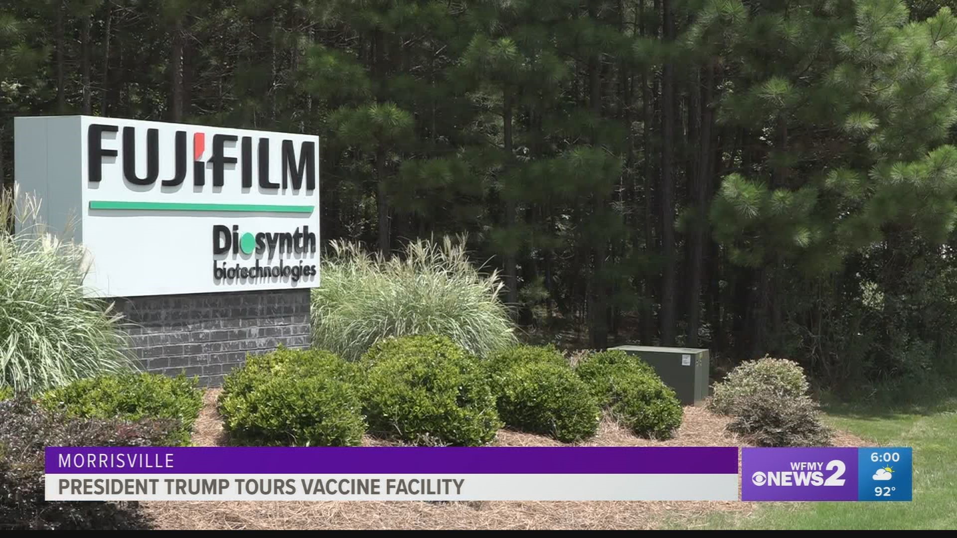 President Trump visited a facility looking for a potential vaccine to COVID-19 in Morrisville.