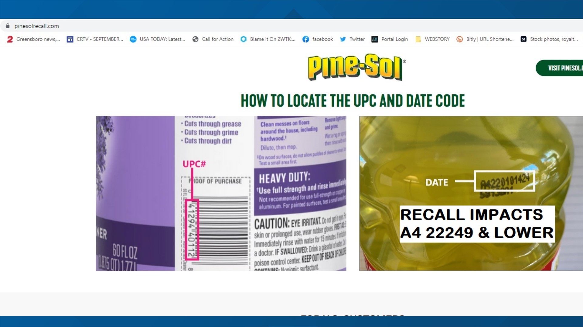 PineSol Recall How to get your refund