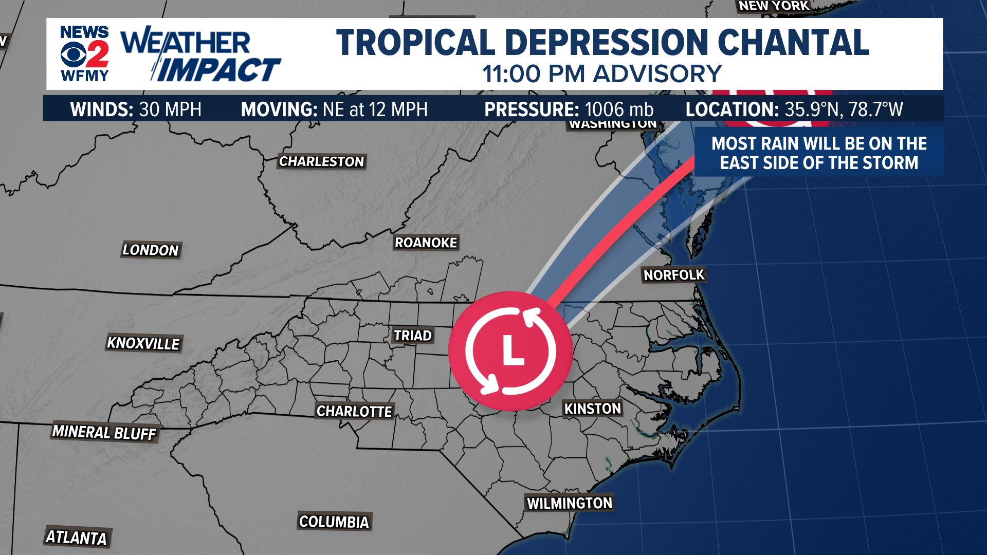 Tropical Storm Chantal targets Carolina coast | wfmynews2.com