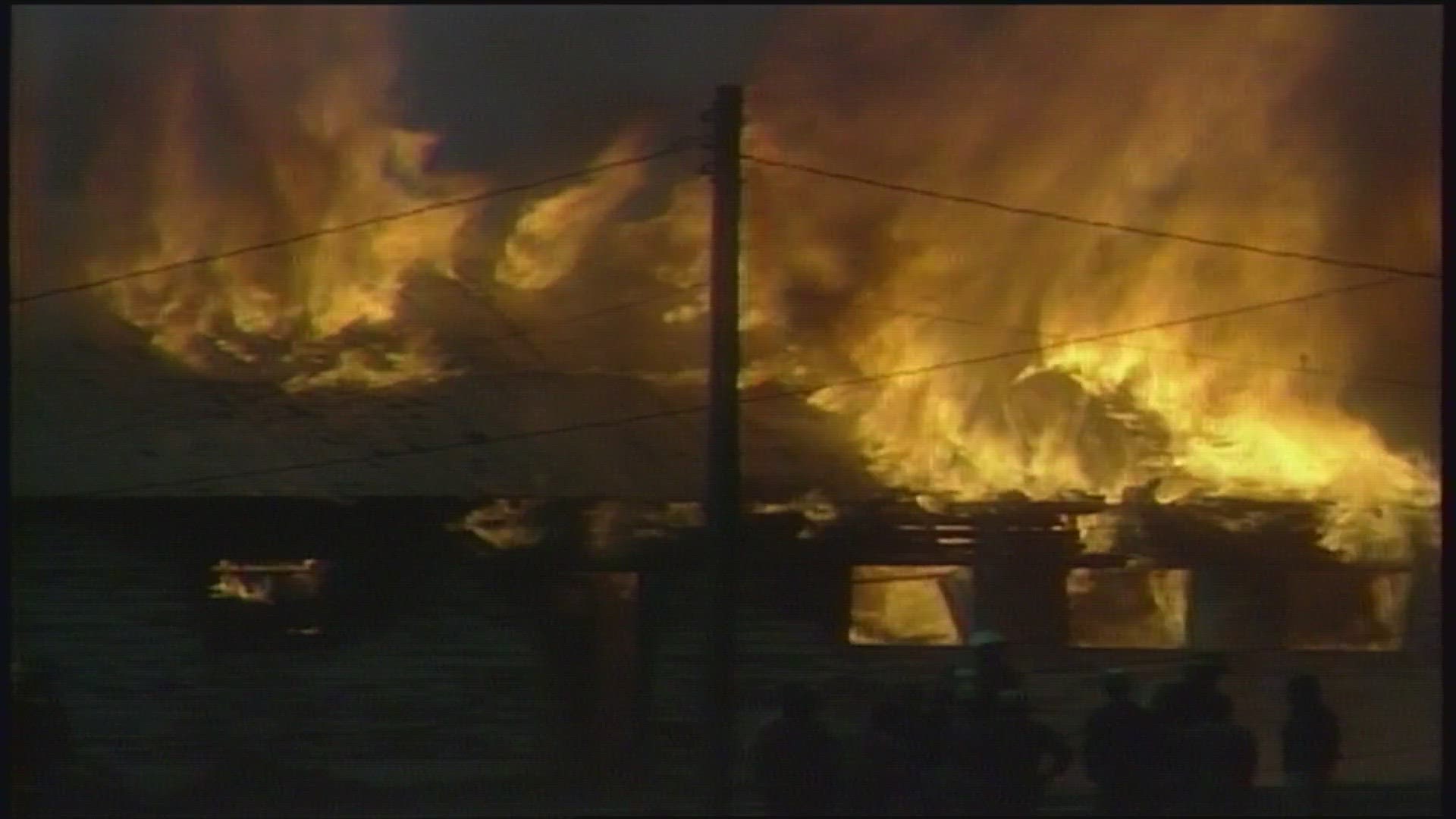 A calf died in a barn fire at NC A&T on March 3, 1990.