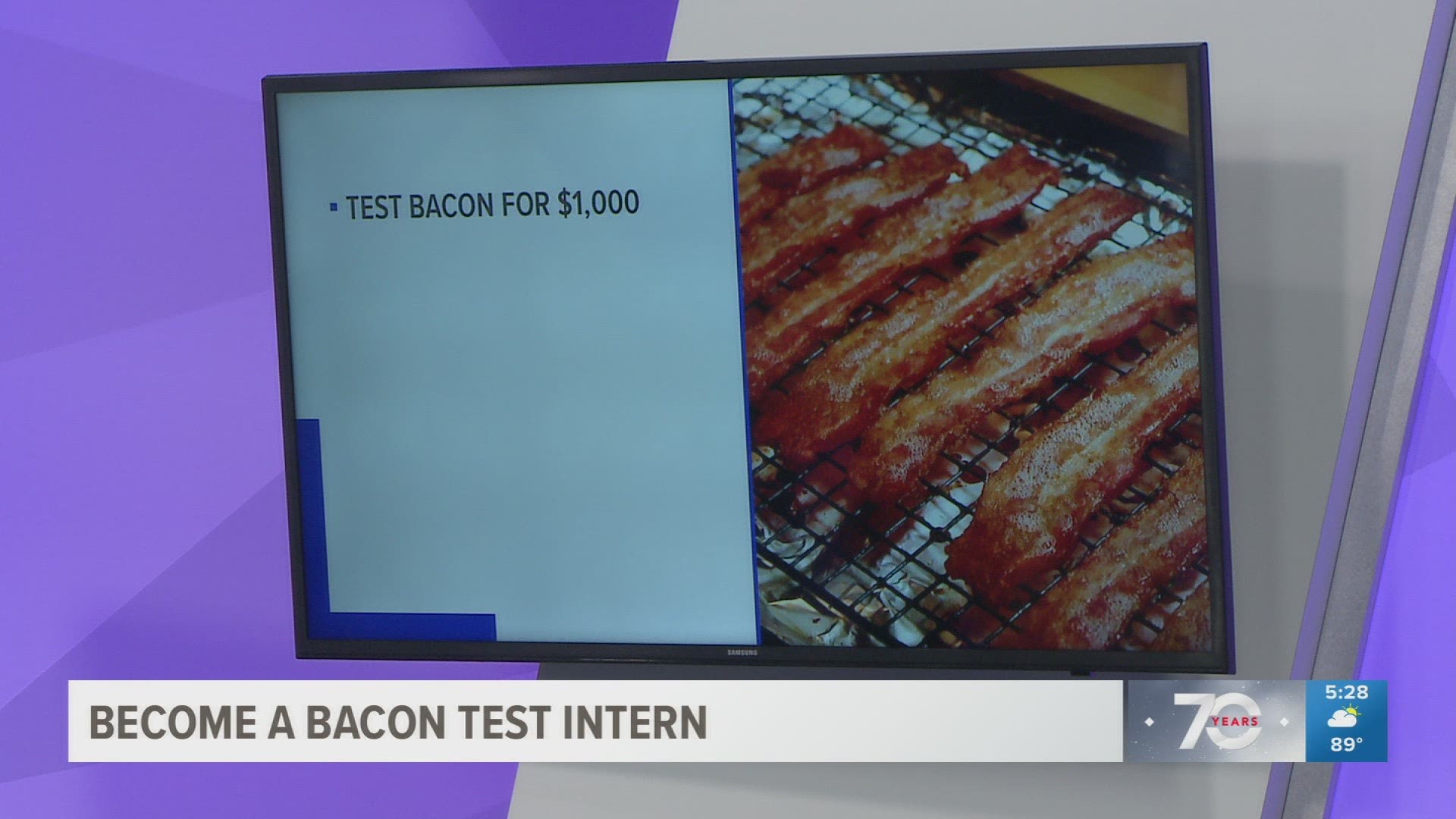 The company Farmer Boys is looking for a brand new intern to test various bacon products