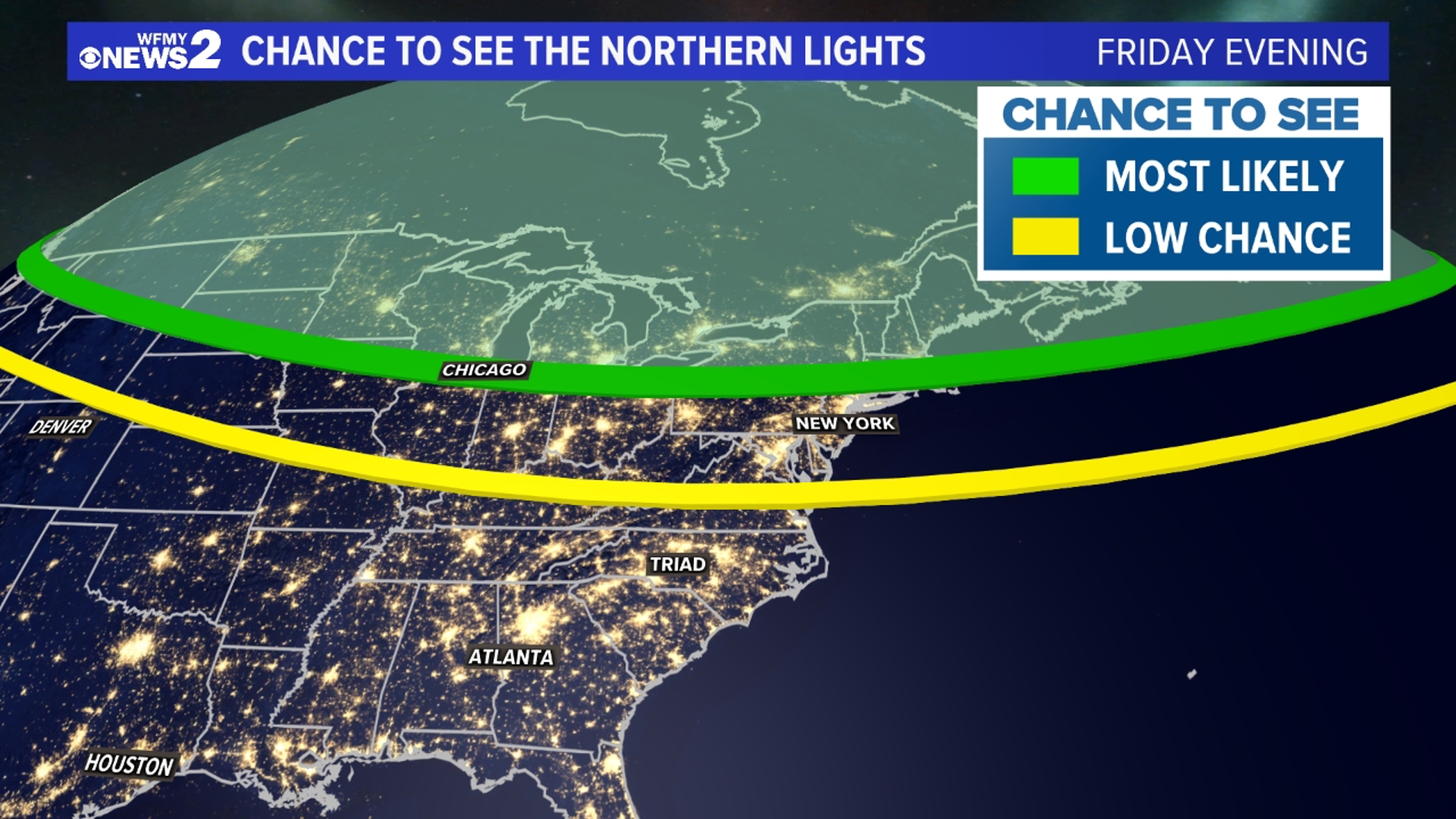 Will Northern Lights be visible Saturday night in NC?