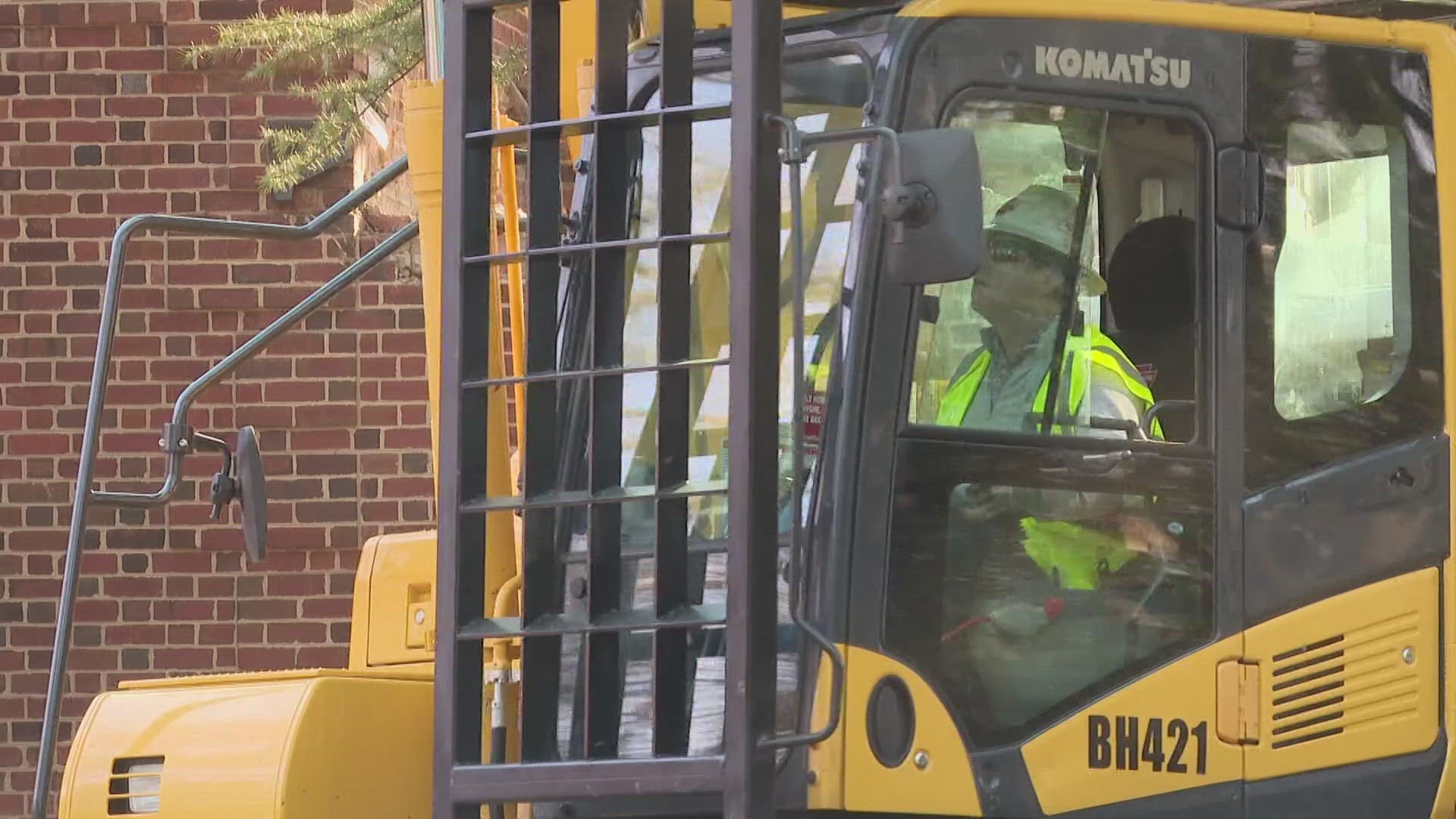 The J. Spencer Love House was demolished Wednesday.