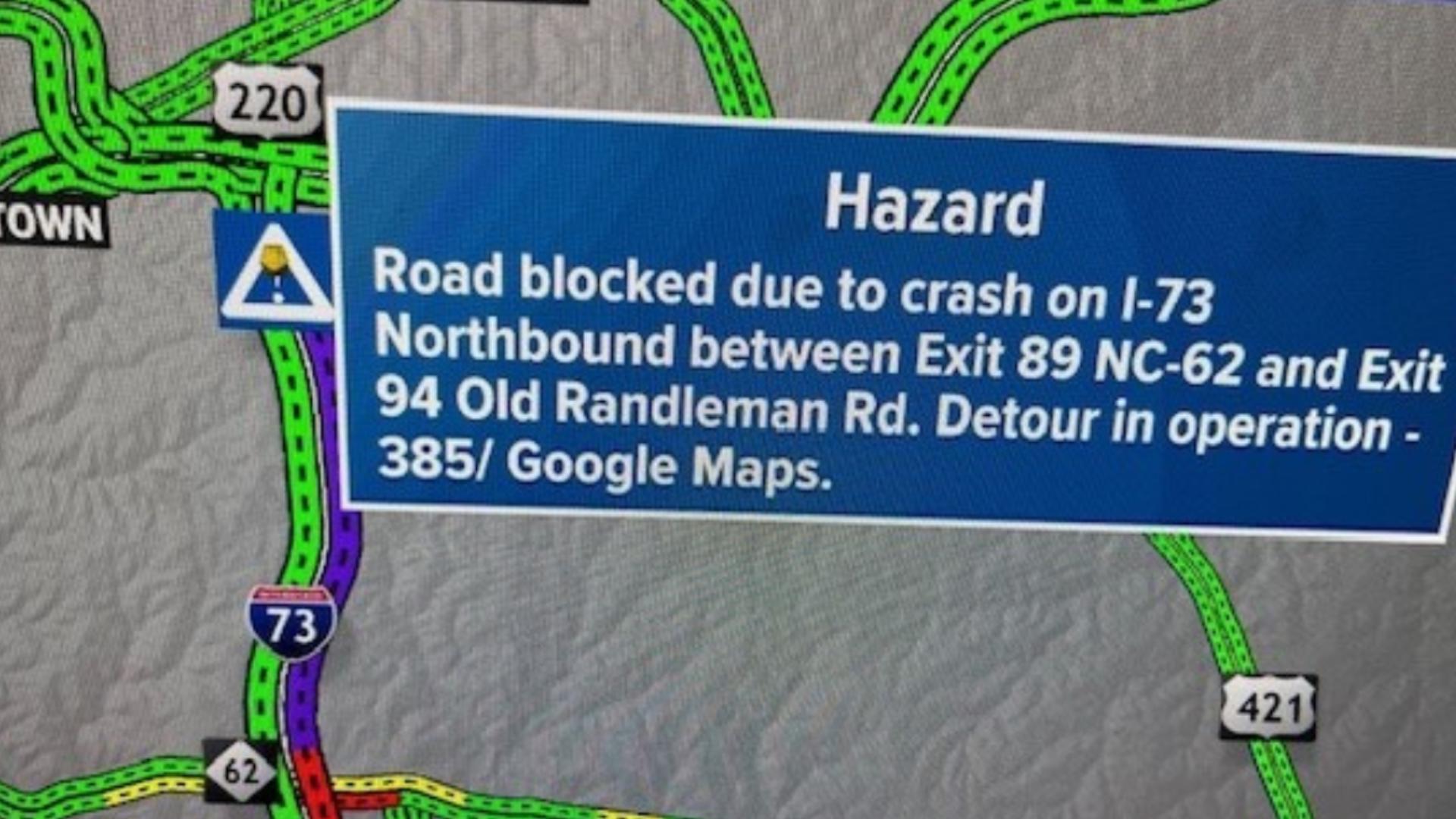 I 73 N Closed After Crash Wfmynews2 i-73-n-closed-after-crash-wfmynews2