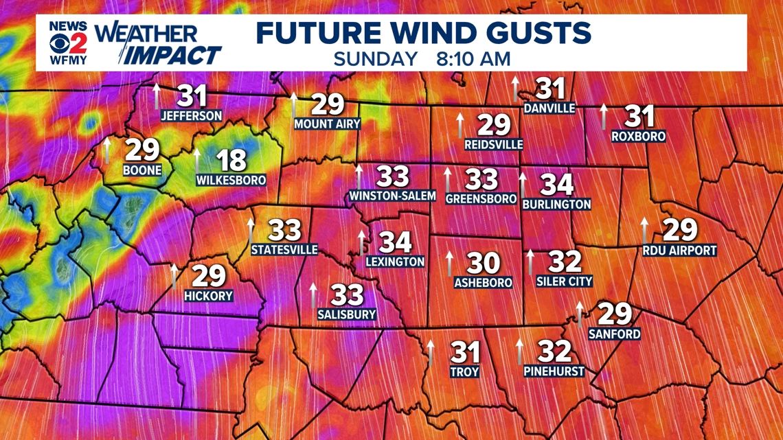 Weather Impact Alert: Severe storm chances increase Sunday | wfmynews2.com
