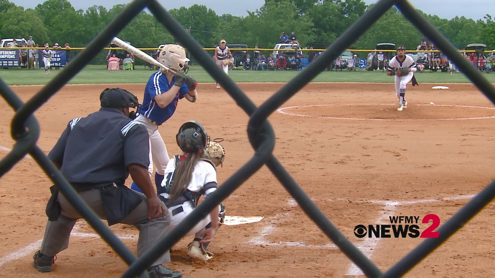 East Forsyth wins 8-0 and advances to the 4A Softball Championship Series.