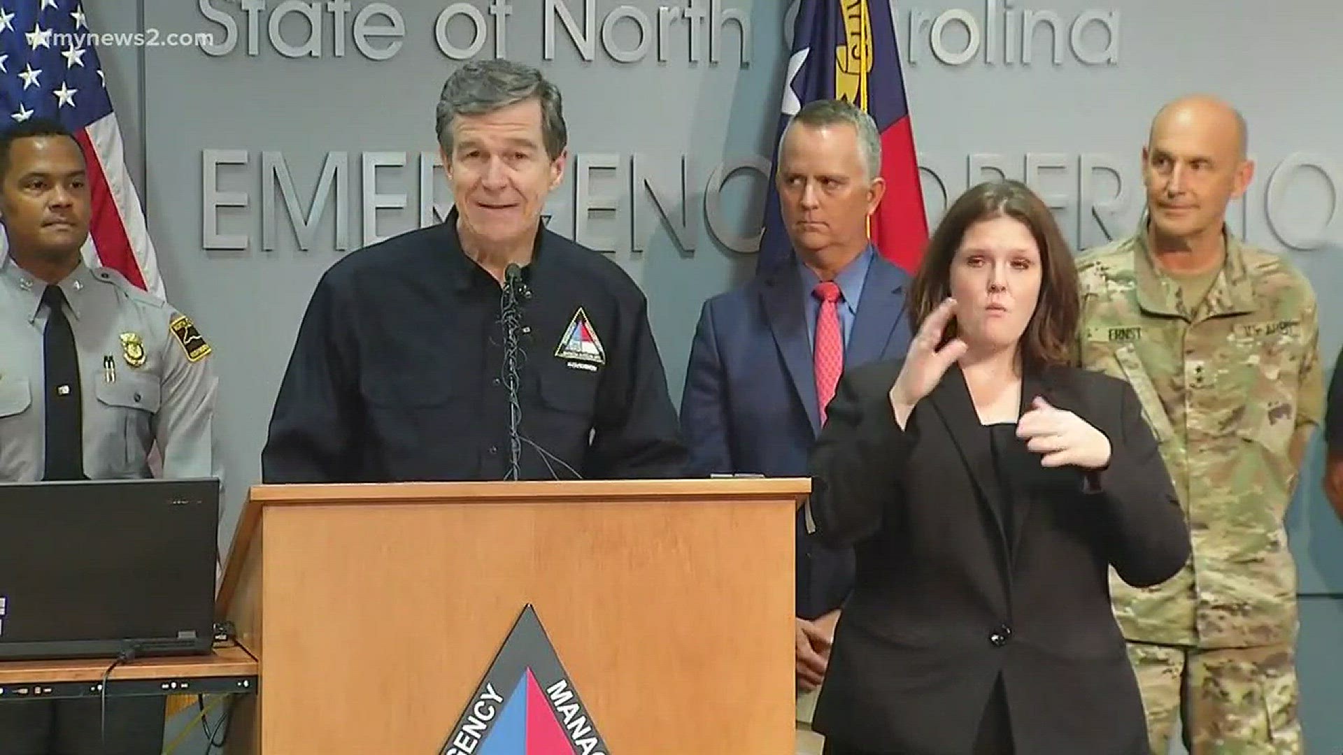 Governor Cooper held a press conference Thursday evening to warn of storm surges and flooding as impacts from Hurricane Florence. (5PM 9-13-18)