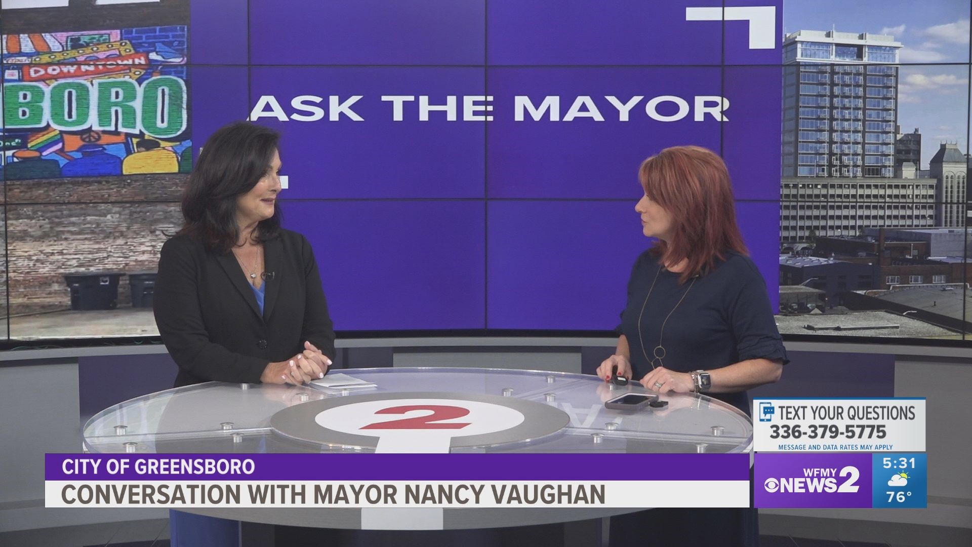 Mayor Nancy Vaughan stopped by WFMY News 2 to answer questions from the community.
