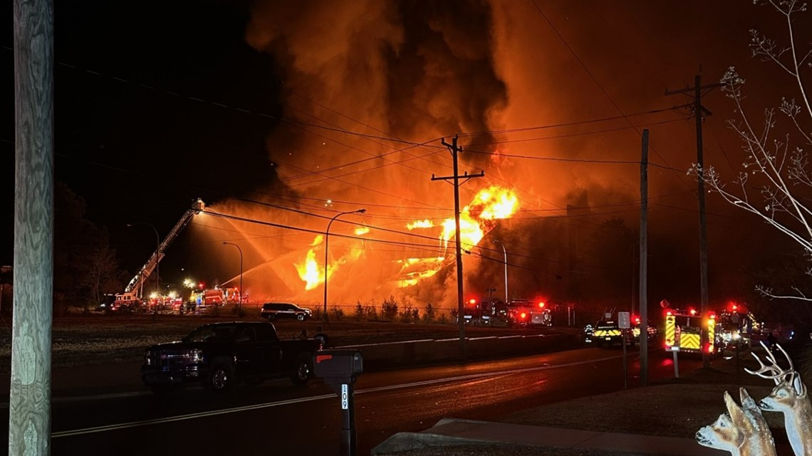 Massive three-alarm fire in Graham