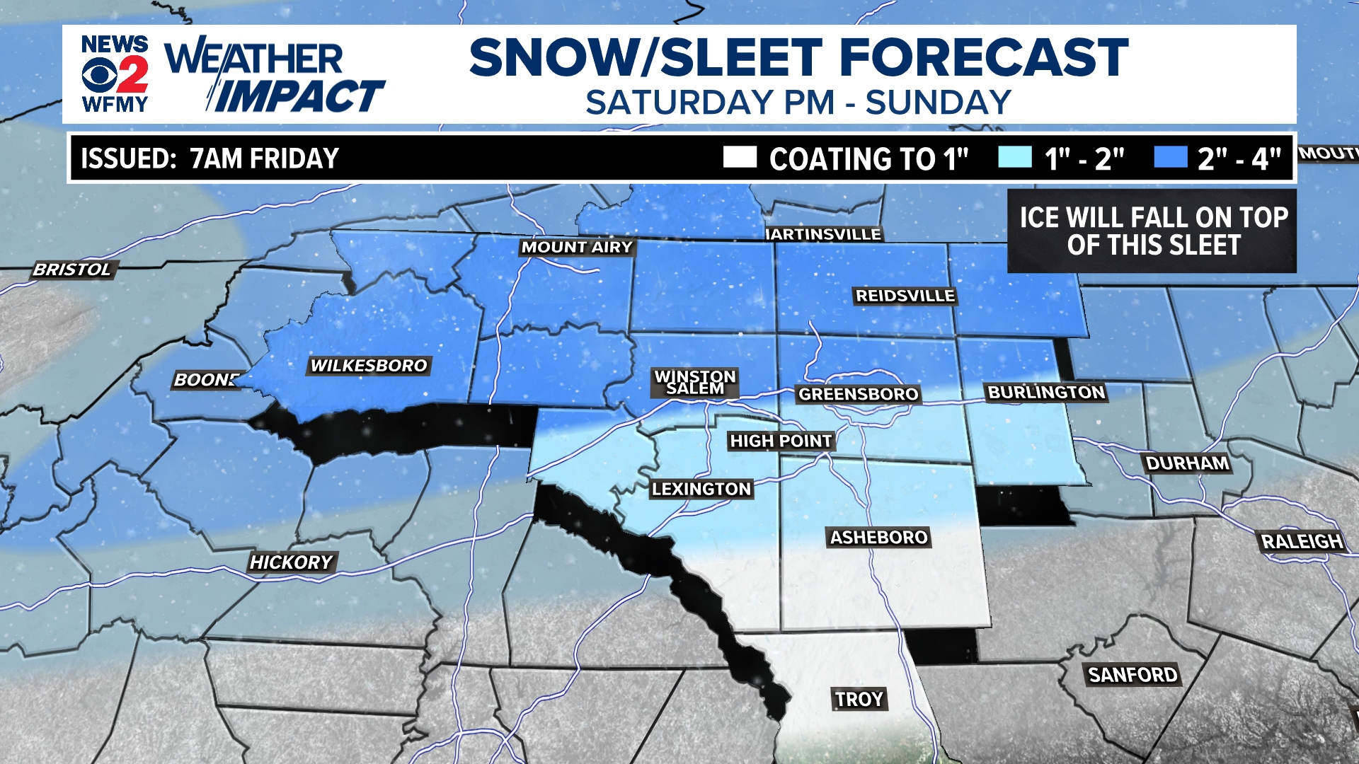 How much ice and sleet can I expect, and when? | wfmynews2.com
