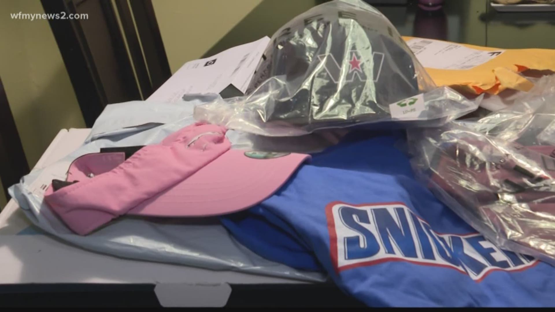 Hats, shirts and more keep coming in. They're all from unhappy customers, but the Greensboro woman didn't sell them. A company out of China is using her address.