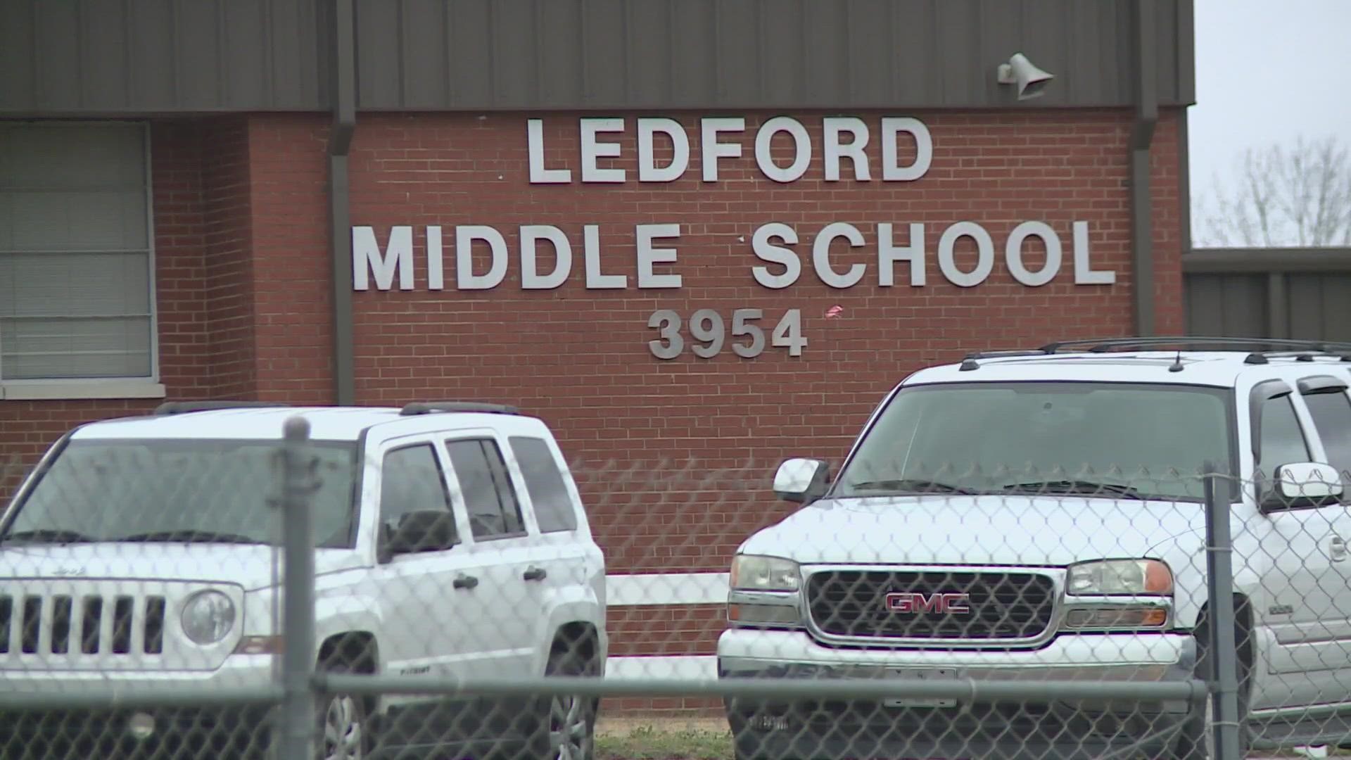 The body was found near the backdoors at the school, according to the Davidson County Sheriff's Office. Ledford Middle School was closed for the day.