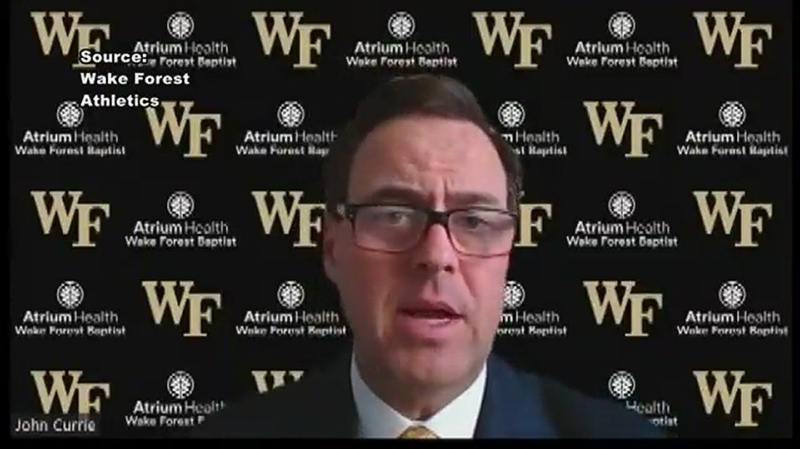 Athletic Director John Currie speaking on Wake Forest Women's Basketball Coach Jen Hoover being relieved