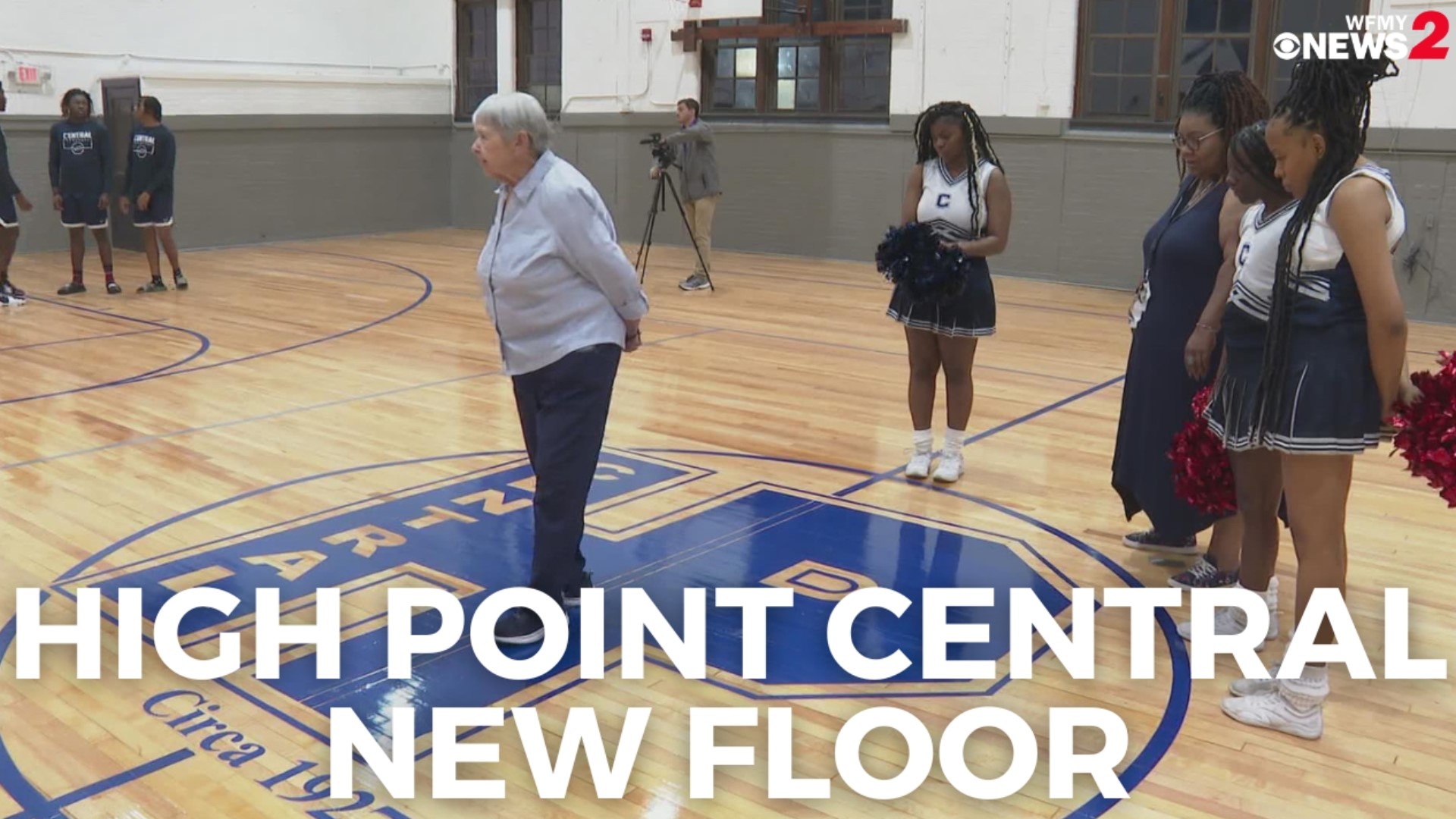 High Point Central’s gym floor was installed in 1927. The school unveiled the updated hardwood Tuesday.