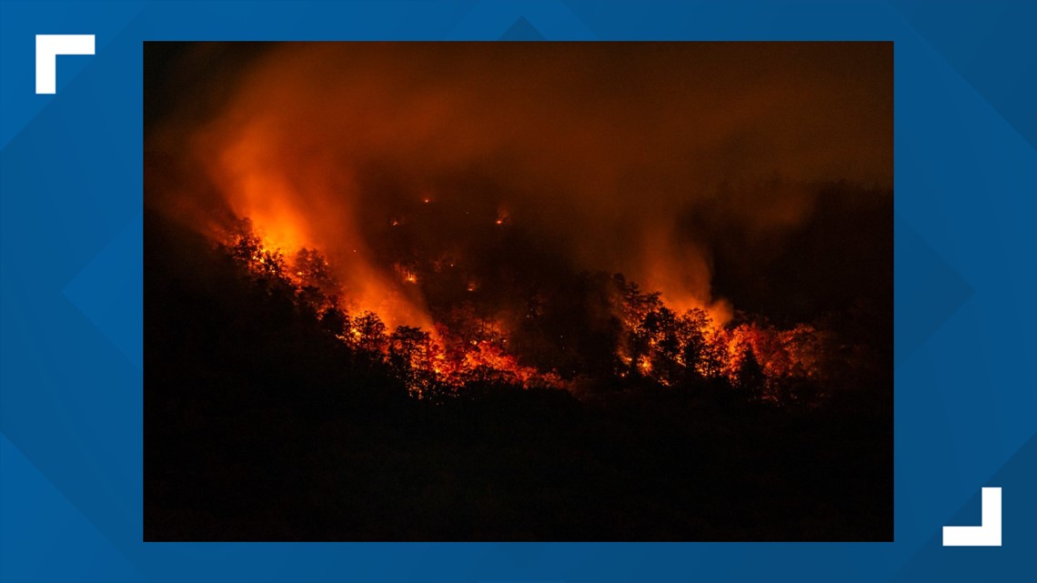 Sauratown Mountain fire Crews work to reach flames