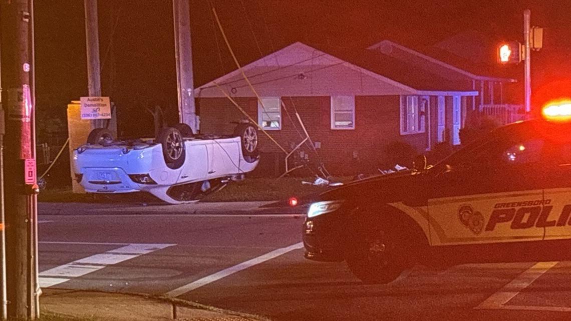 Two-car wreck in southeast Greensboro leaves vehicle overturned ...