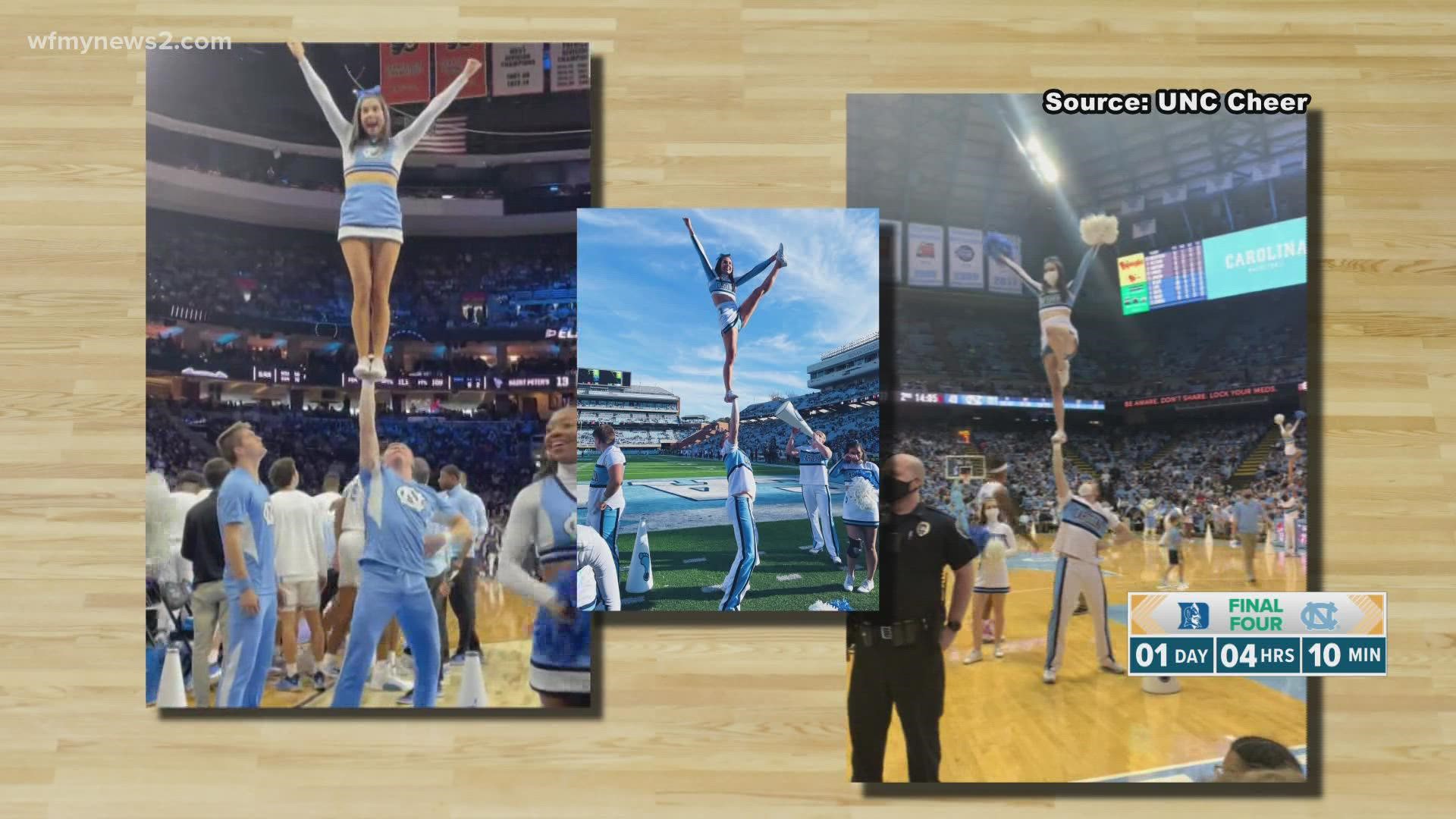 College basketball cheerleaders arguably have the best seat in the house!