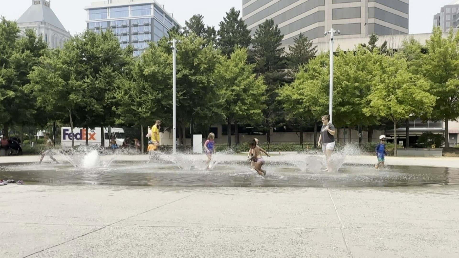 WFMY News 2's Noel Harris spoke to parents who say the splash pad is a better alternative to playground equipment that gets too hot in the sun.