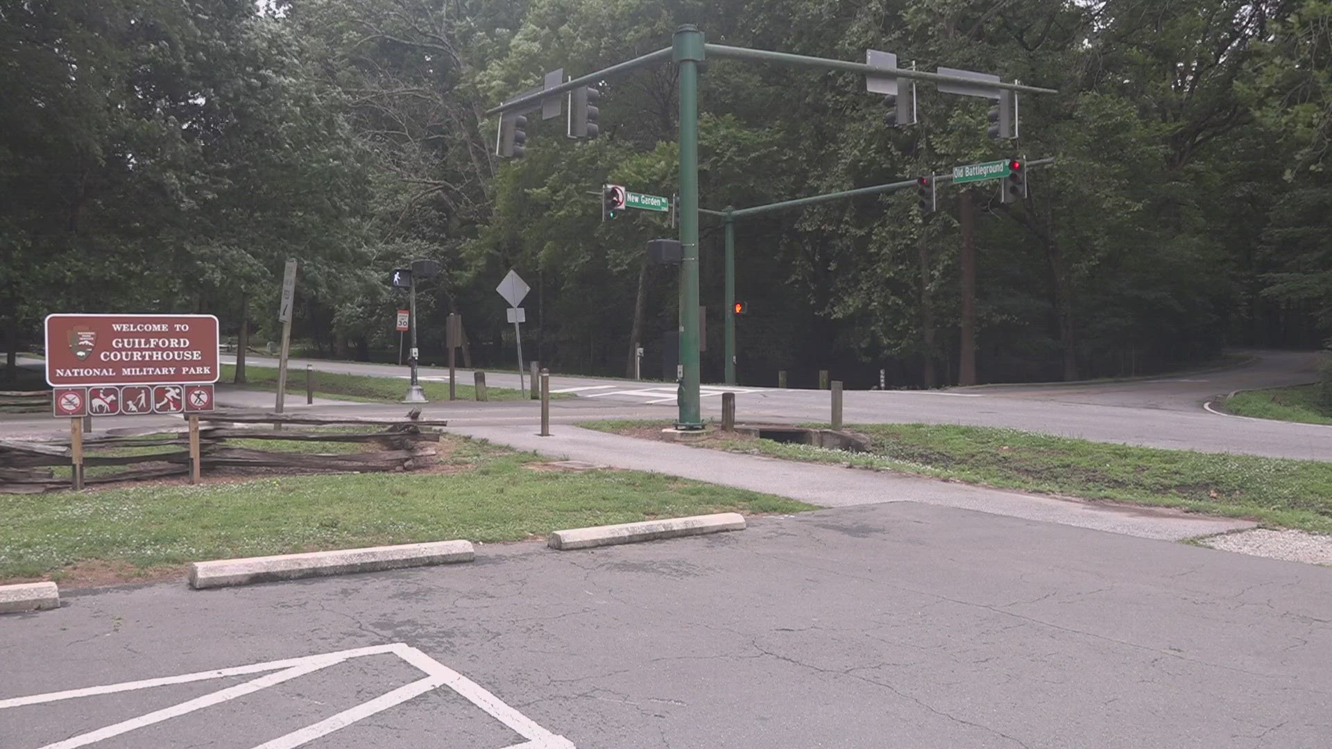 The National Park Service could shut down part of the street that runs through Guilford Courthouse National Military Park.